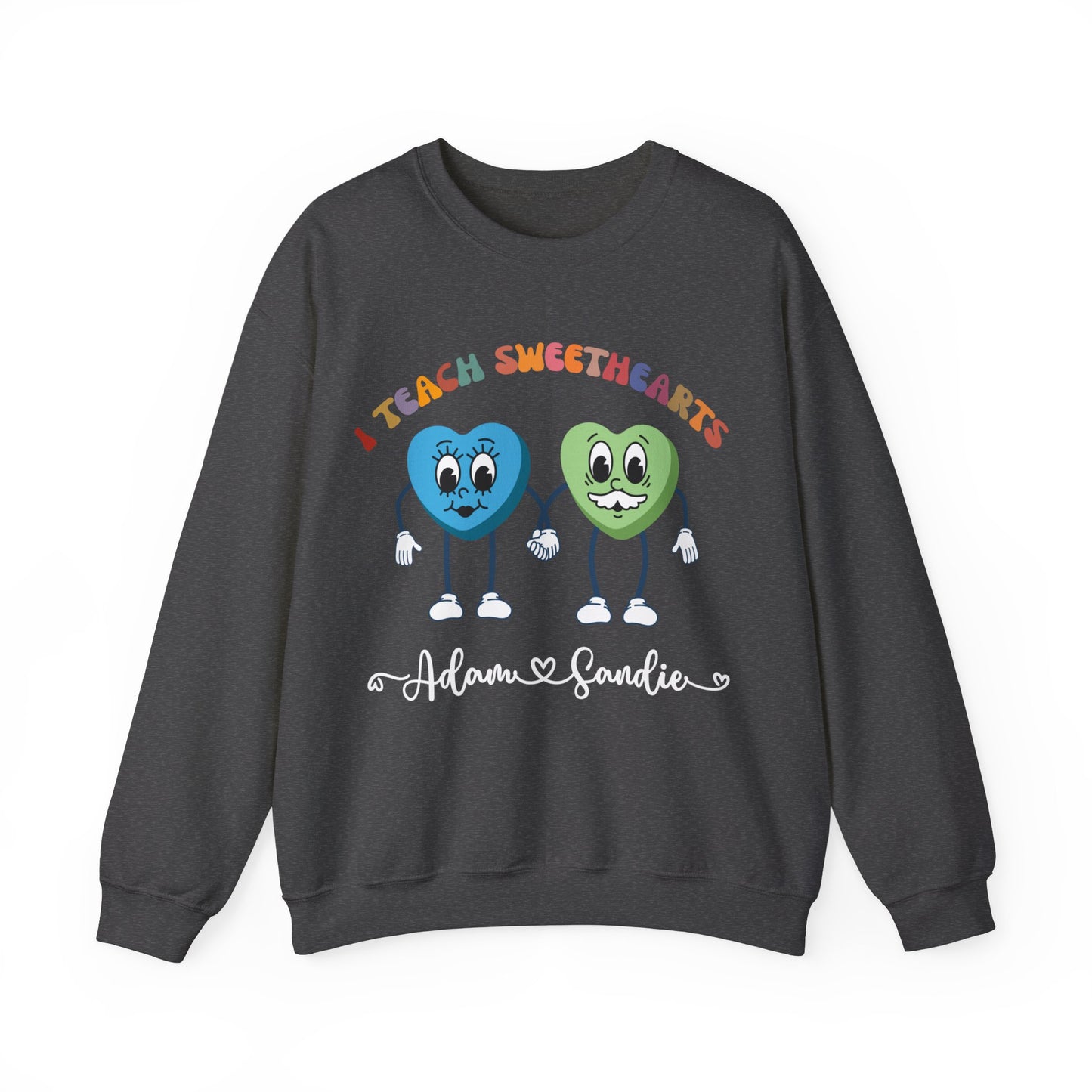 Personalized I Teach Sweethearts Valentines Day Sweatshirt Custom Teacher Valentine's Day Sweatshirt for Teacher, Gift for Hearts Day, S1275