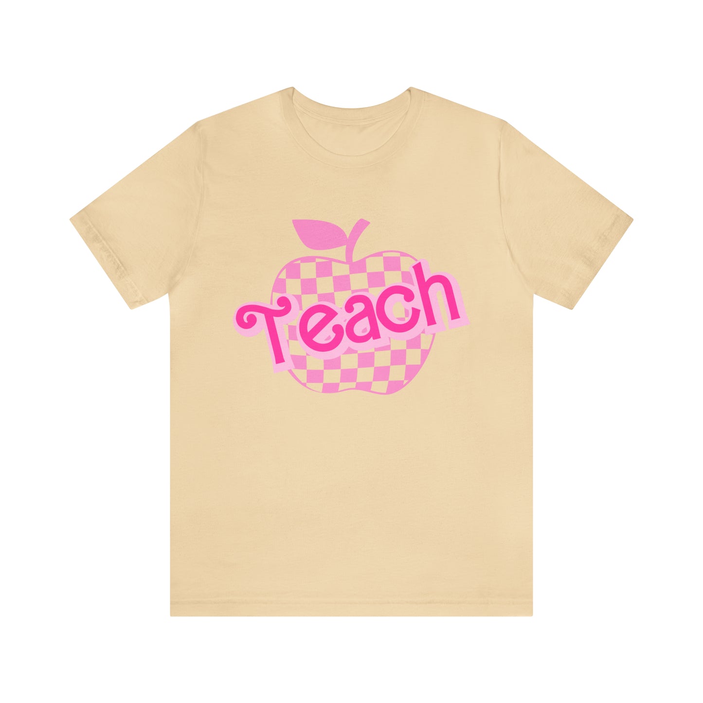 Pink Checkered Teacher Shirts, Trendy Teacher T Shirt, Retro Back to school, Teacher Appreciation, Apple Checkered Teacher Tee, T737
