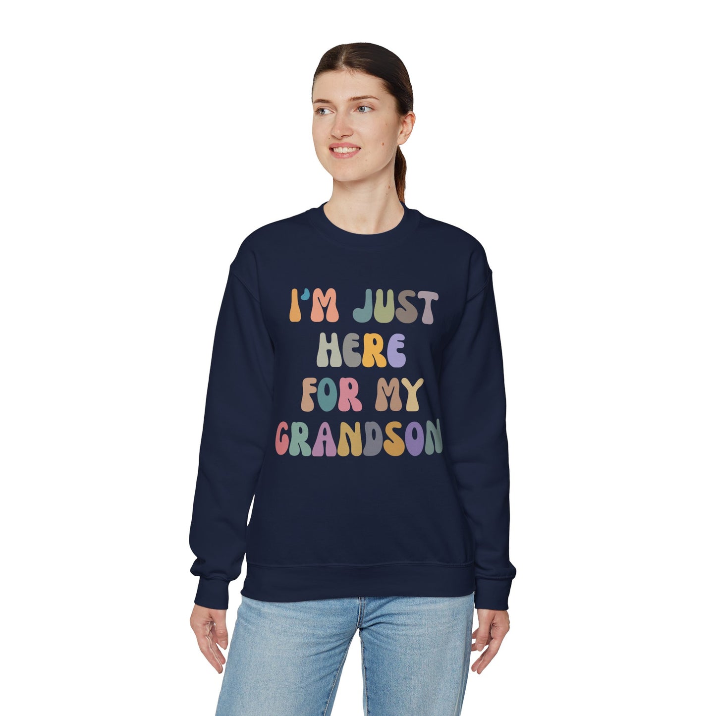 I'm Just Here for My Grandson Sweatshirt, Best Grandmother Sweatshirt, Supportive Grandma Sweatshirt, Gift for Granny from Grandson, S1073