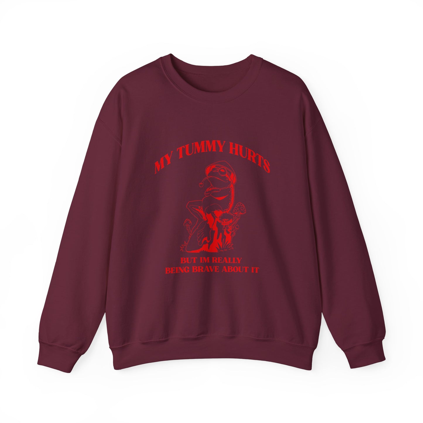 My Tummy Hurts But Im Really Being Brave About It Sweatshirt, Funny Bravery Sweatshirt, Chronic Illness Sweatshirt, Frog Sweatshirt, T1583