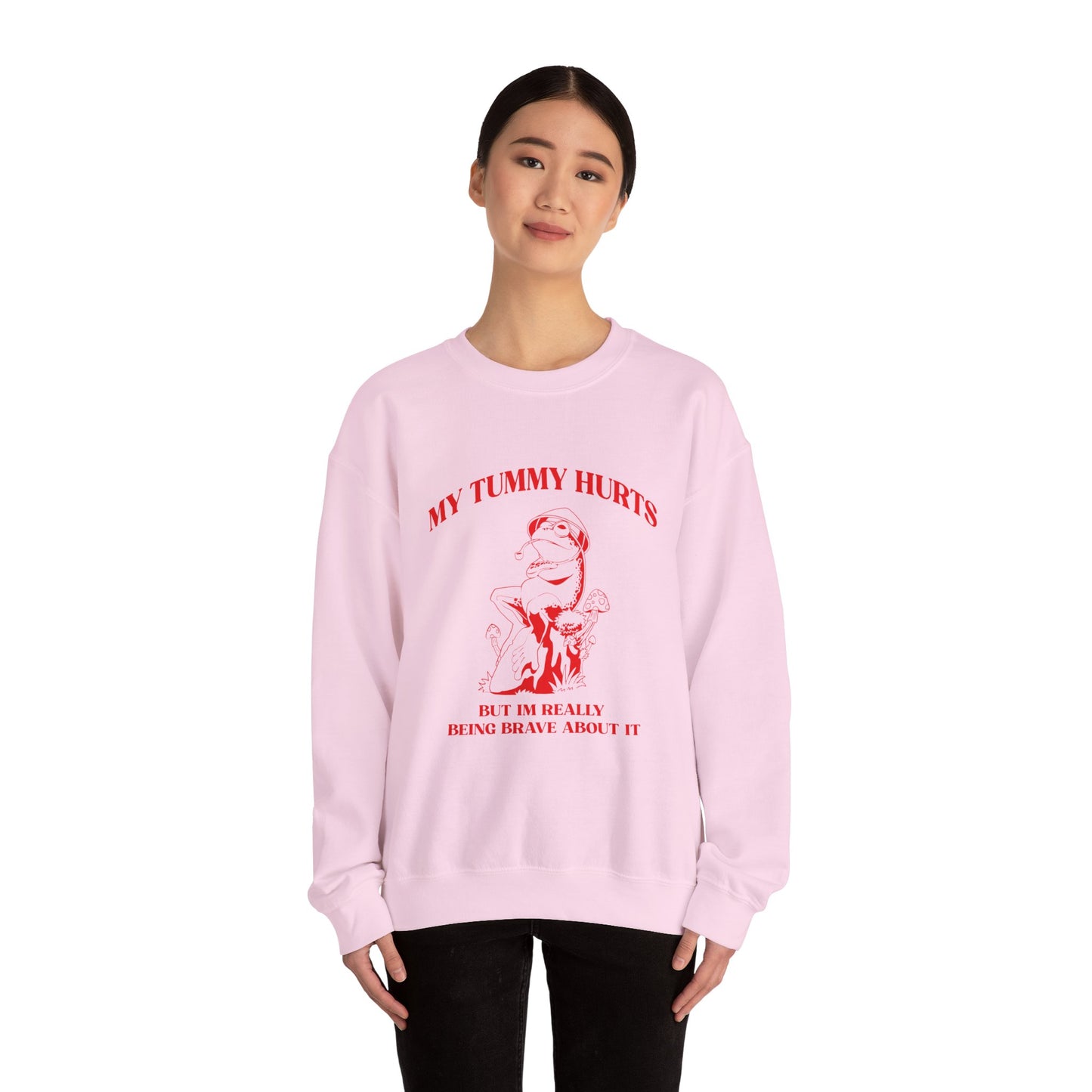My Tummy Hurts But Im Really Being Brave About It Sweatshirt, Funny Bravery Sweatshirt, Chronic Illness Sweatshirt, Frog Sweatshirt, T1583