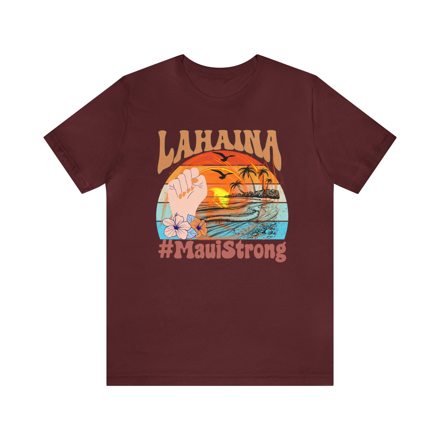 Maui Strong Shirt, Lahaina Banyan Tree T-Shirt, Maui Hawaii Shoreline Tshirt, Profits Donated Support Maui Fire, T598