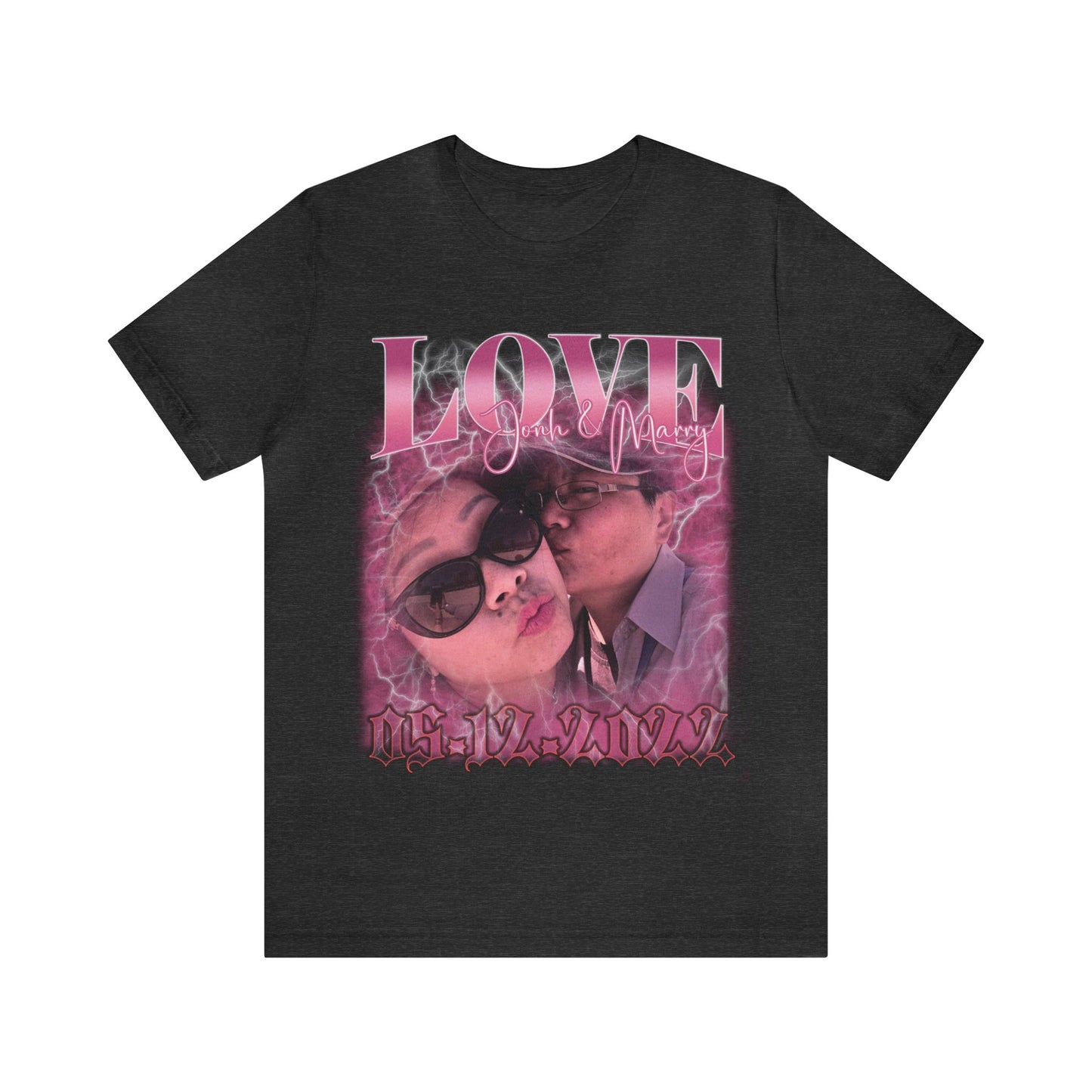 Custom 90s Vintage Bootleg Tee for couple, Custom shirt for couple, Custom bootleg tee photo shirt for lover, couple shirt for lover, T1330