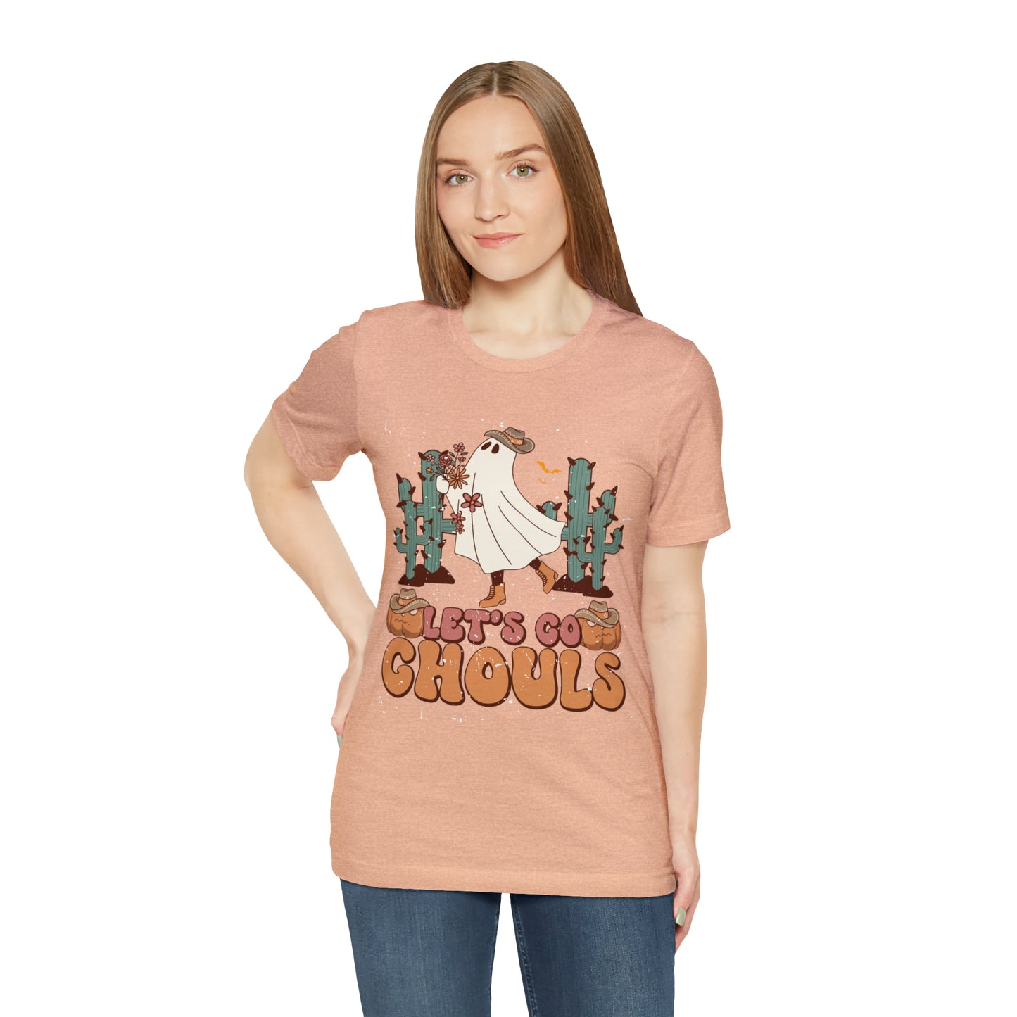 Lets Go Ghouls Shirt, Spooky Season Tee, Retro Halloween Cowgirl Shirt, Cowgirl Halloween Shirt, Vintage Ghost Shirt, T762