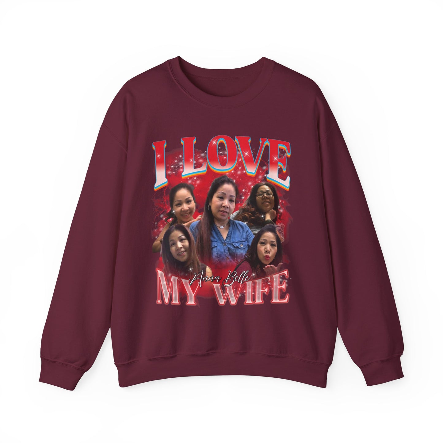 Custom Bootleg Rap Tee, I Love My Wife Sweatshirt, Custom Wife Photo Sweatshirt, Vintage Graphic 90s Tshirt, Valentine's Shirt Gift, SW1347
