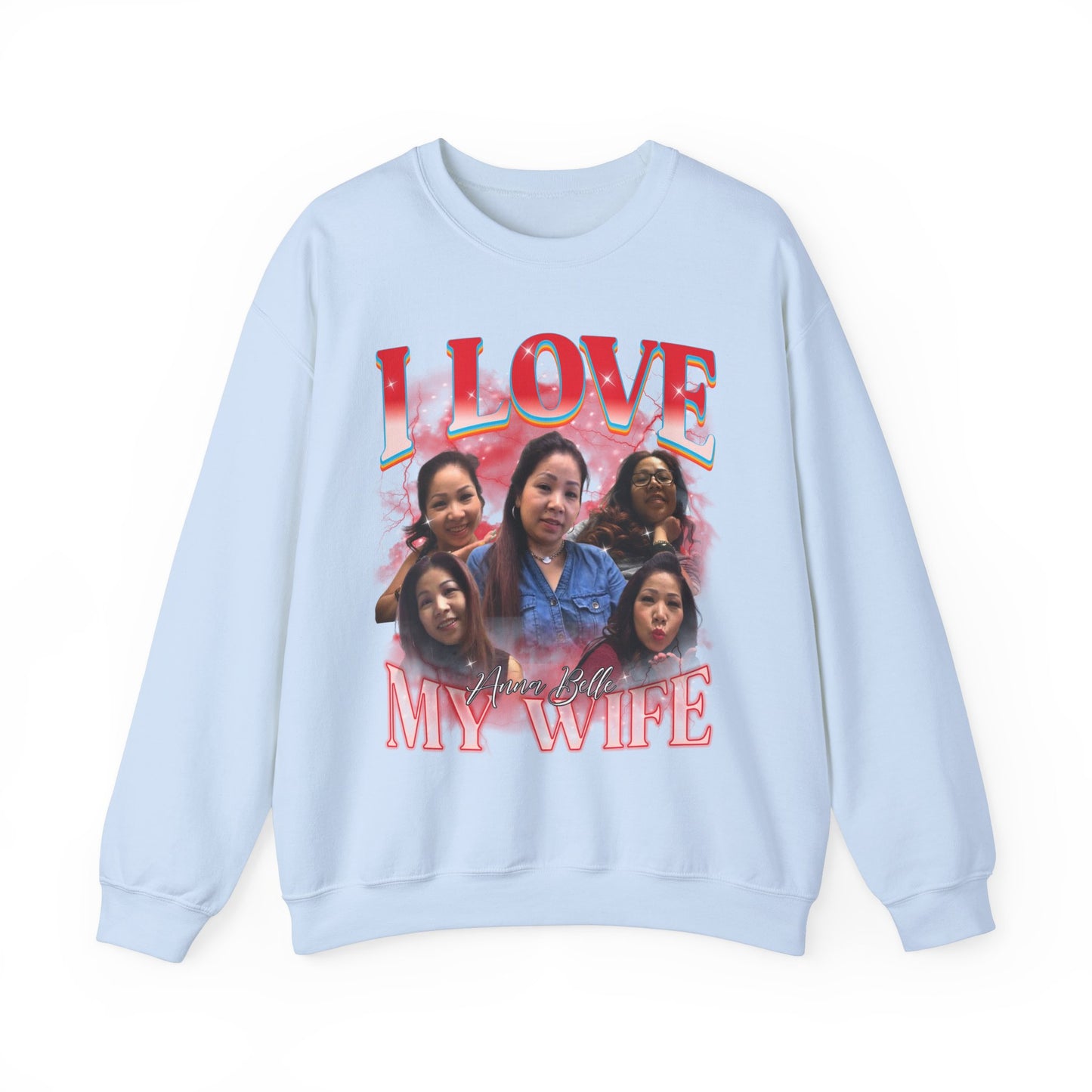Custom Bootleg Rap Tee, I Love My Wife Sweatshirt, Custom Wife Photo Sweatshirt, Vintage Graphic 90s Tshirt, Valentine's Shirt Gift, SW1347