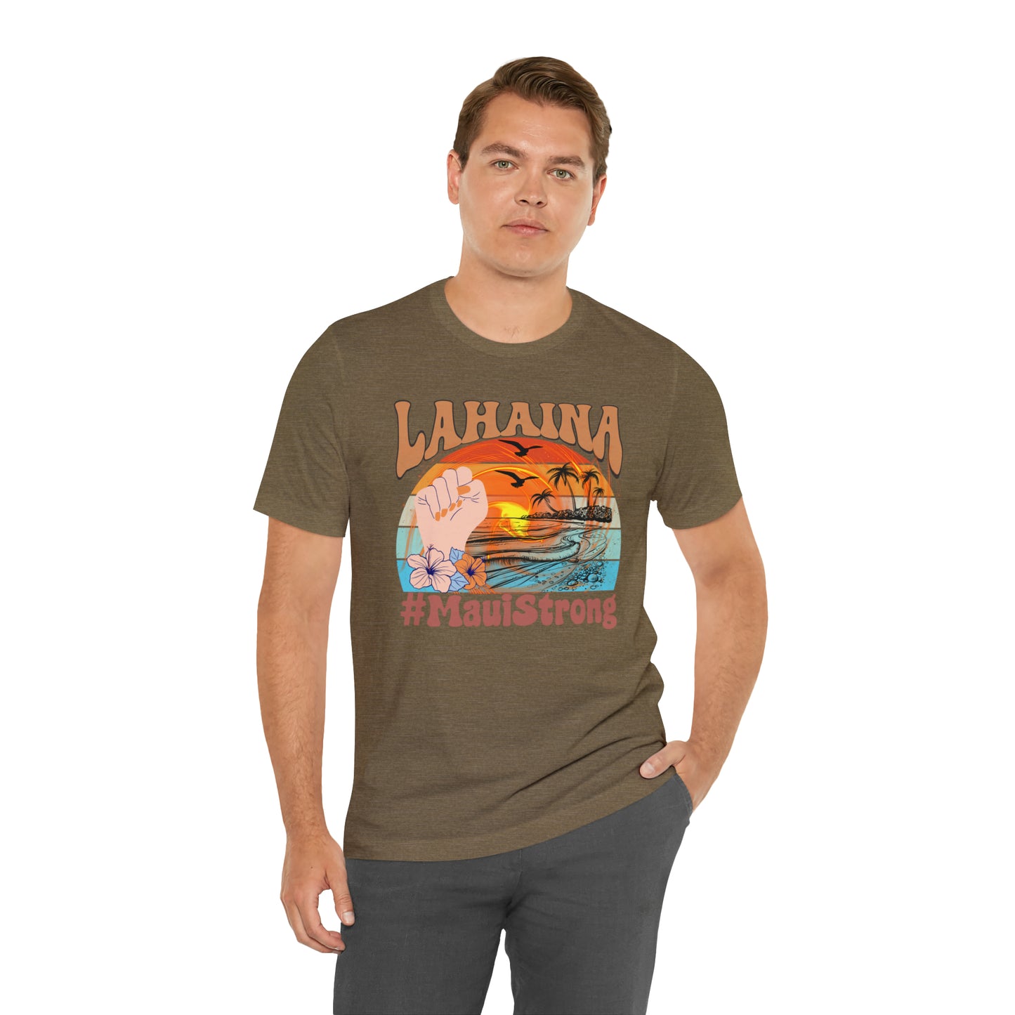 Maui Strong Shirt, Lahaina Banyan Tree T-Shirt, Maui Hawaii Shoreline Tshirt, Profits Donated Support Maui Fire, T598