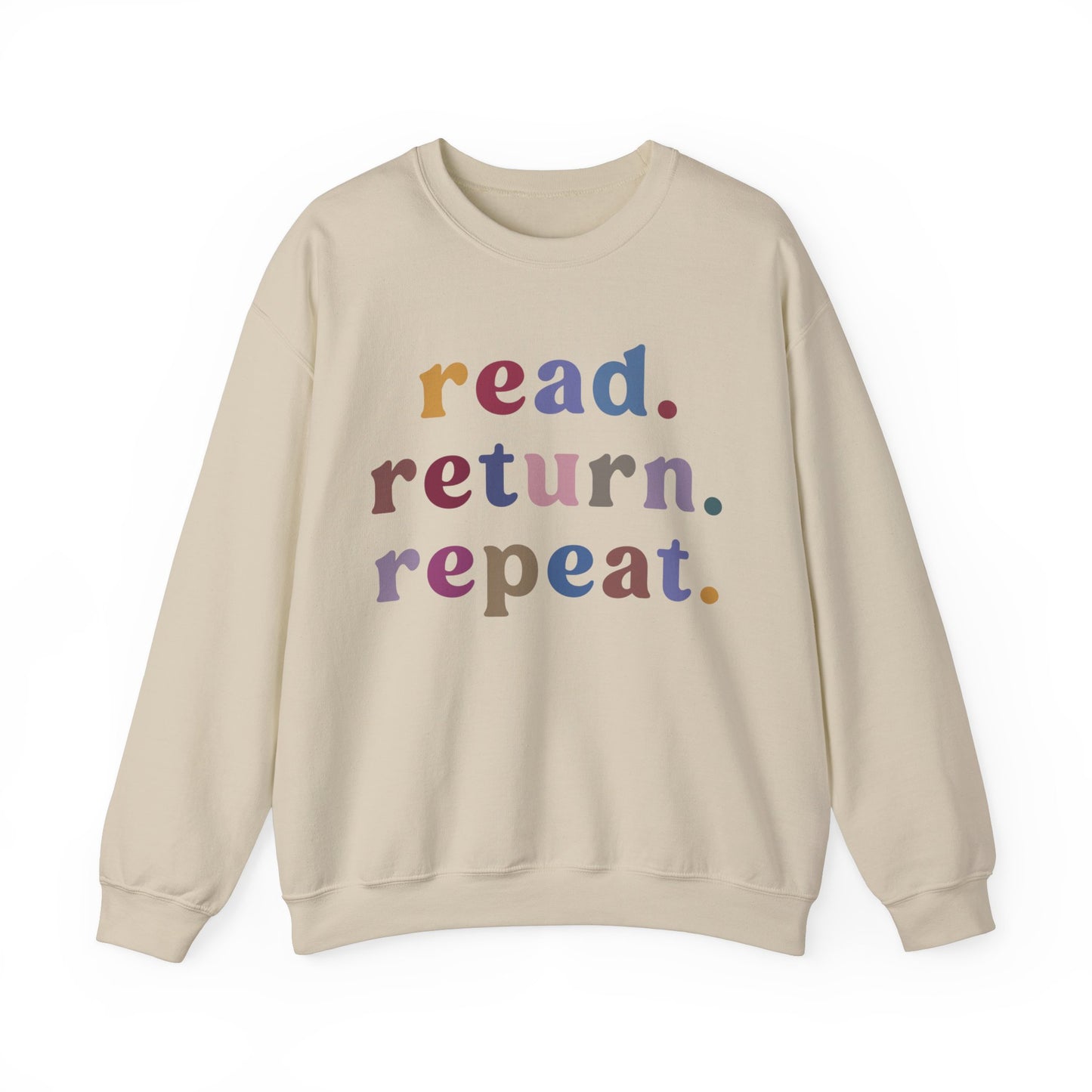 Read Return Repeat Sweatshirt for Bibliophile, Book Lovers Club Sweatshirt, Book Nerd Sweatshirt, Bookworm Gift, Librarian Sweatshirt, S1189