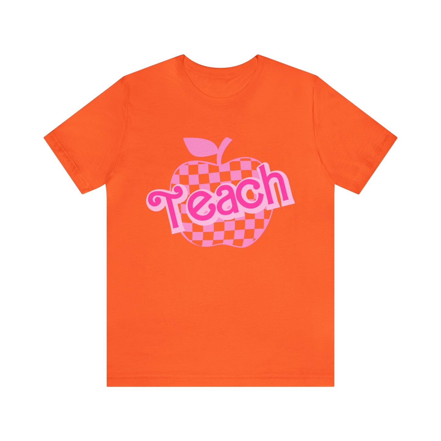 Pink Checkered Teacher Shirts, Trendy Teacher T Shirt, Retro Back to school, Teacher Appreciation, Apple Checkered Teacher Tee, T737