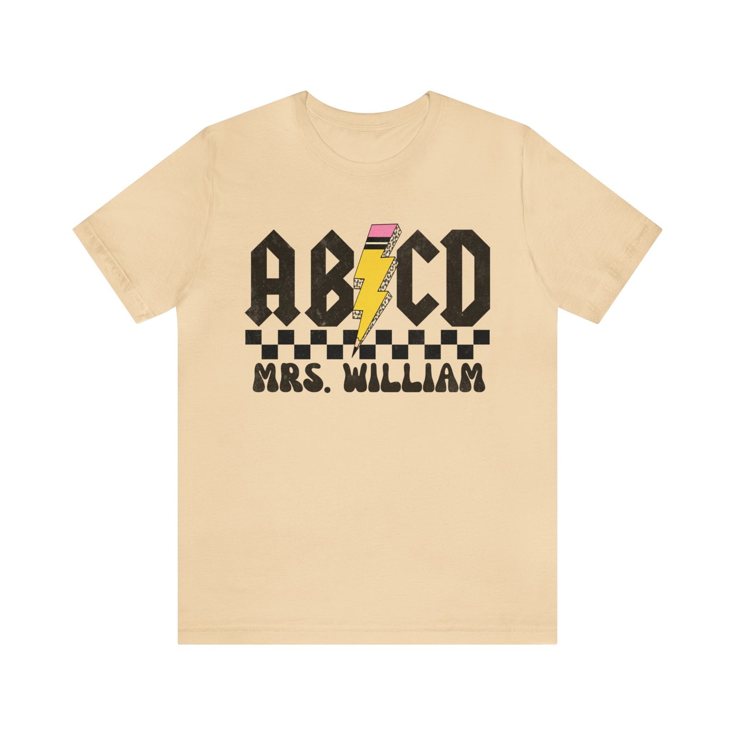 Custom Retro ABCD Teacher Name Shirts For Back to School, Teacher Appreciation Gift Customized Name Teacher TShirt Cute Trendy, T1219