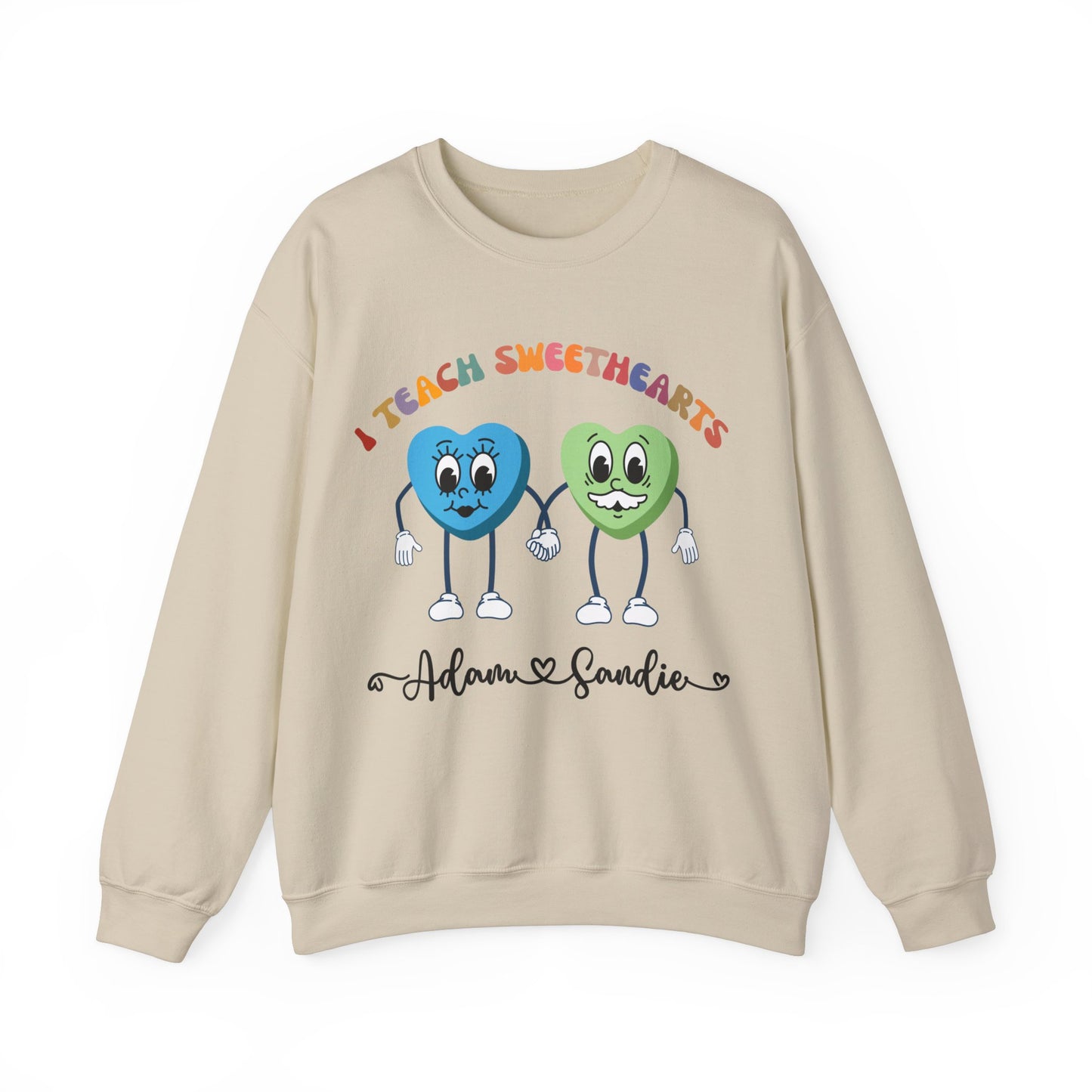 Personalized I Teach Sweethearts Valentines Day Sweatshirt Custom Teacher Valentine's Day Sweatshirt for Teacher, Gift for Hearts Day, S1275
