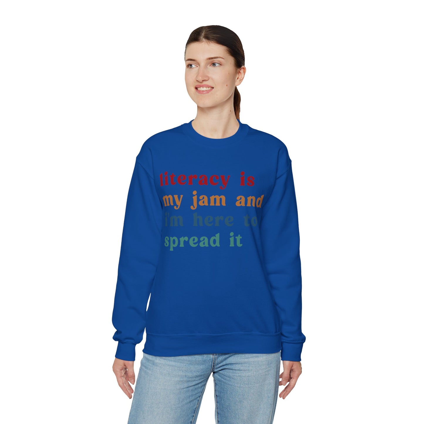 Literacy Is My Jam And I'm Here To Spread It Sweatshirt, English Teacher Sweatshirt, English Coach, Literacy Teacher Sweatshirt, S1181