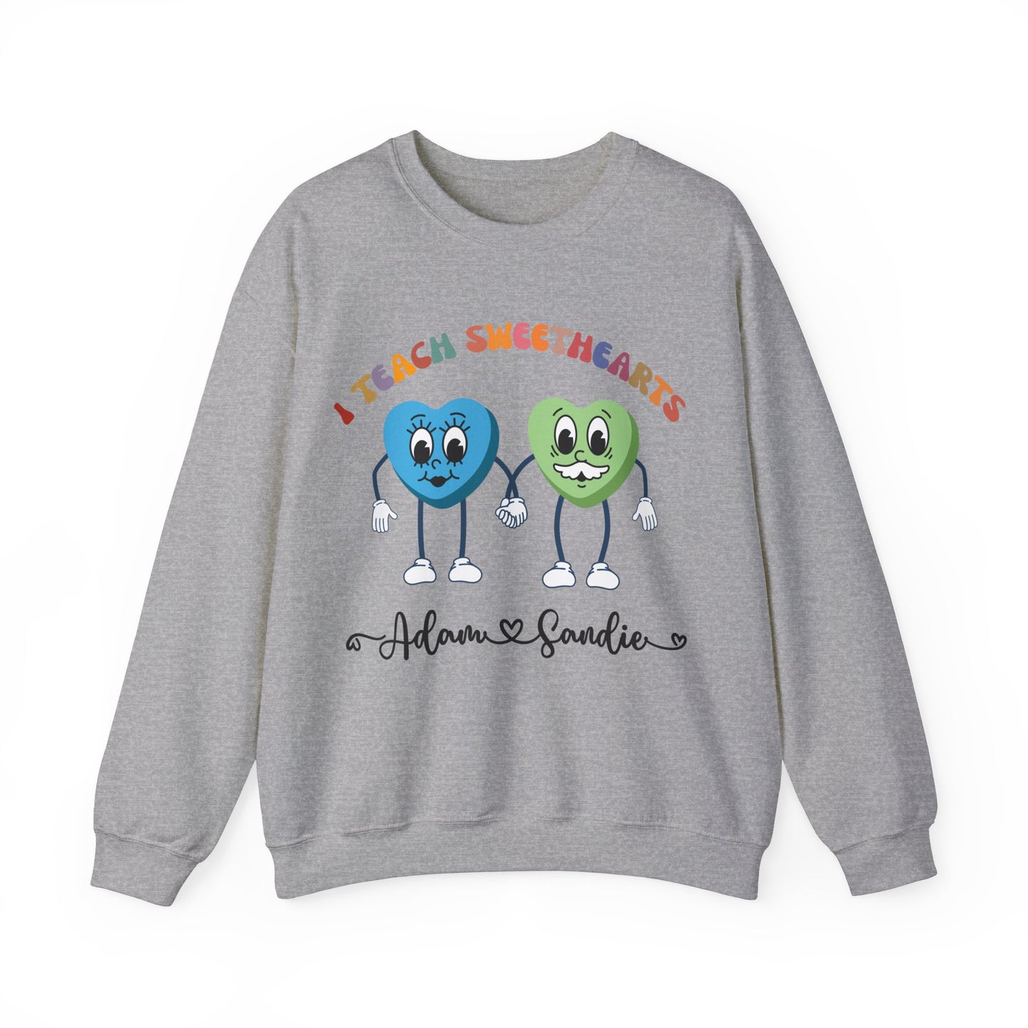 Personalized I Teach Sweethearts Valentines Day Sweatshirt Custom Teacher Valentine's Day Sweatshirt for Teacher, Gift for Hearts Day, S1275