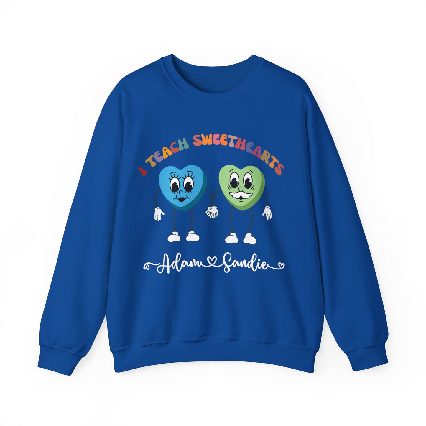 Personalized I Teach Sweethearts Valentines Day Sweatshirt Custom Teacher Valentine's Day Sweatshirt for Teacher, Gift for Hearts Day, S1275