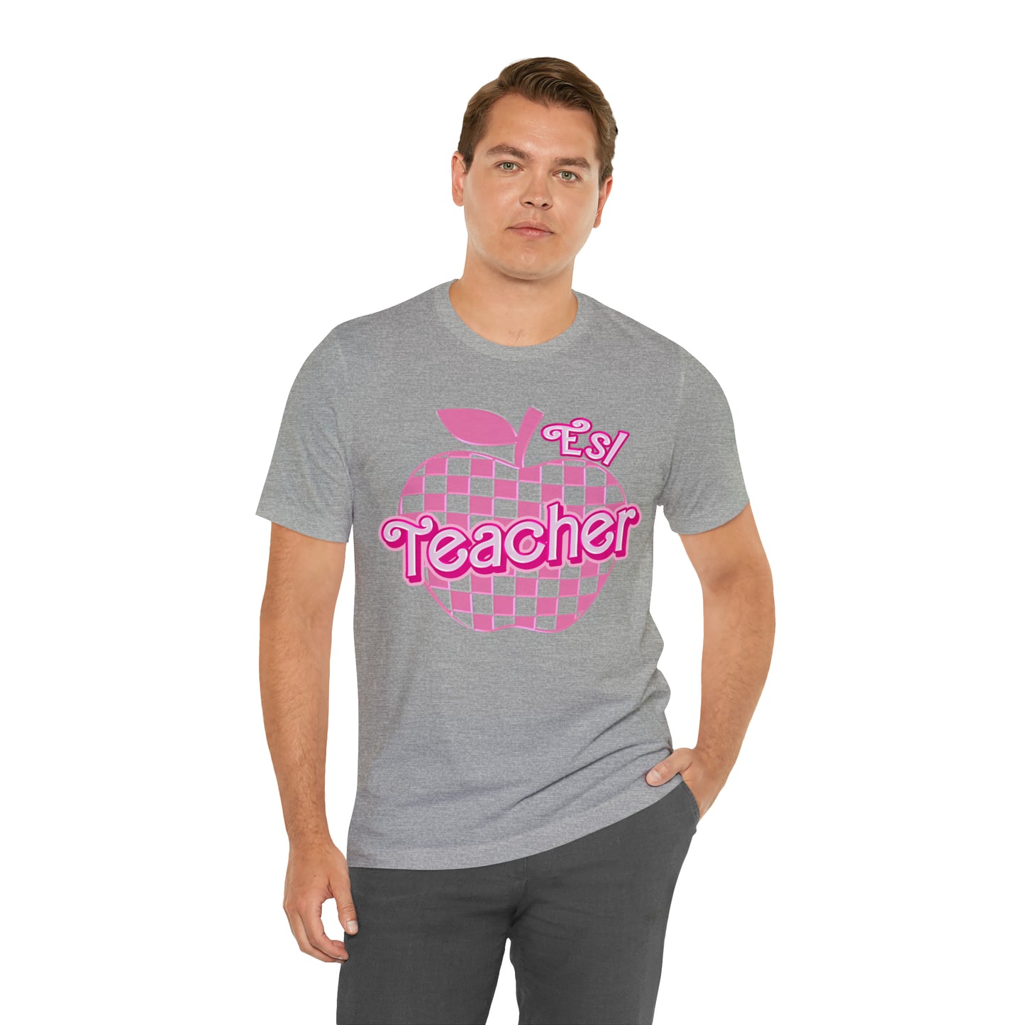 Esl teacher shirt, Pink Teacher Shirts, Teacher Appreciation Checkered Tee, Gifts for Teachers, Retro Teacher Shirt, Teacher Era, T800