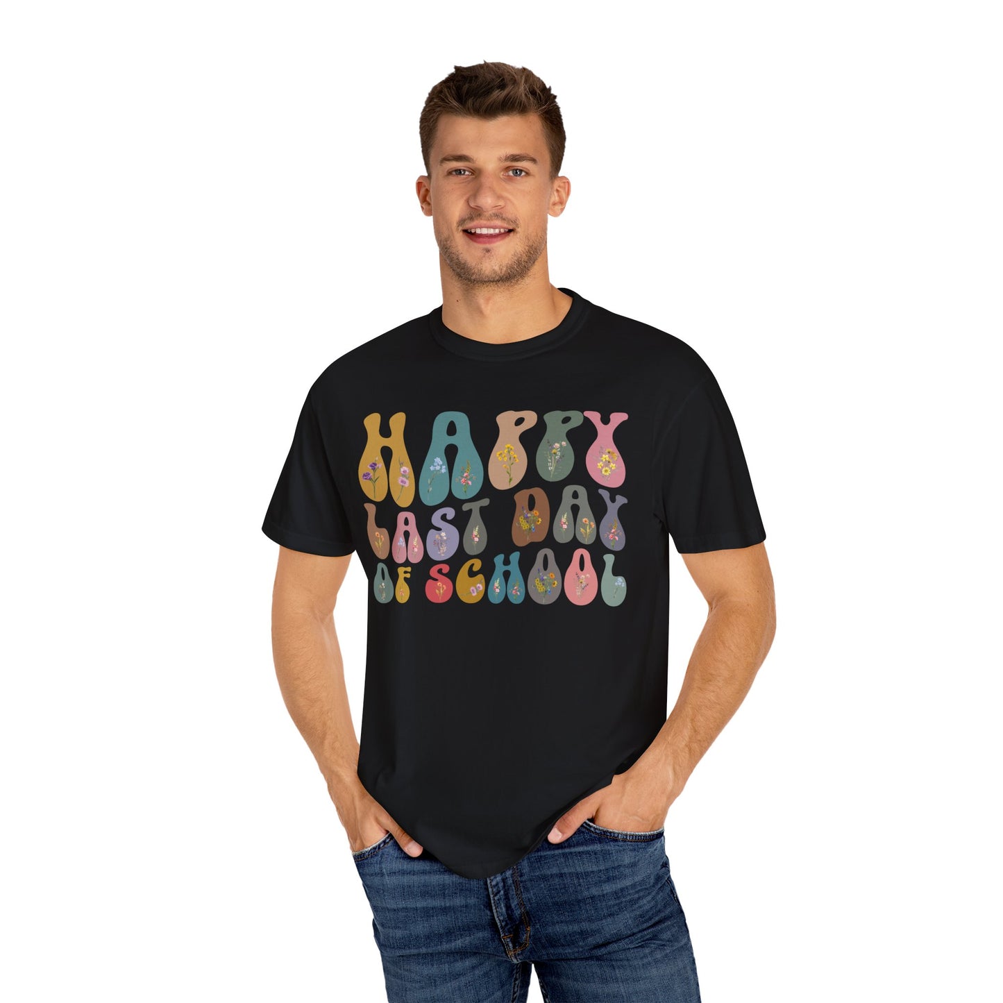 Retro Happy Last Day of School Shirts, End of Year Teacher Gift, Vintage Teacher Shirt, Comfort Colors Kindergarten Graduation Gift, CC1621