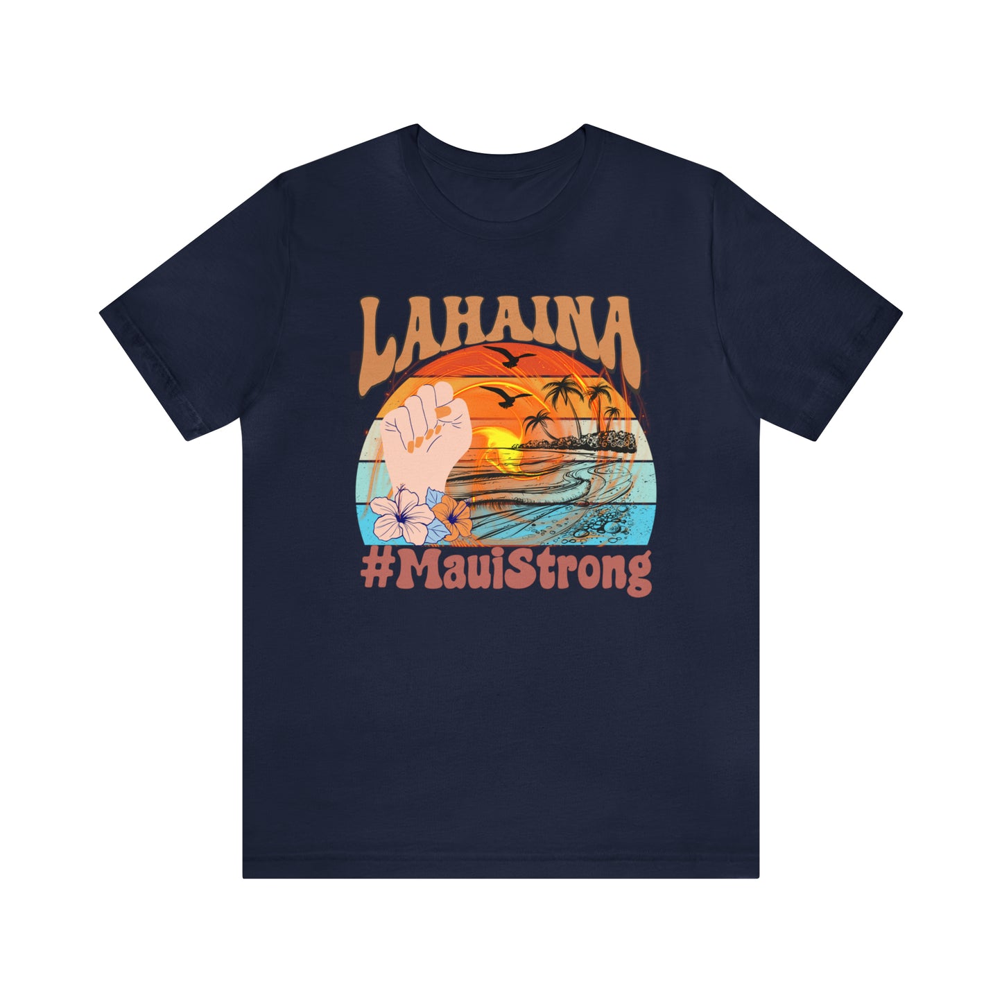 Maui Strong Shirt, Lahaina Banyan Tree T-Shirt, Maui Hawaii Shoreline Tshirt, Profits Donated Support Maui Fire, T598