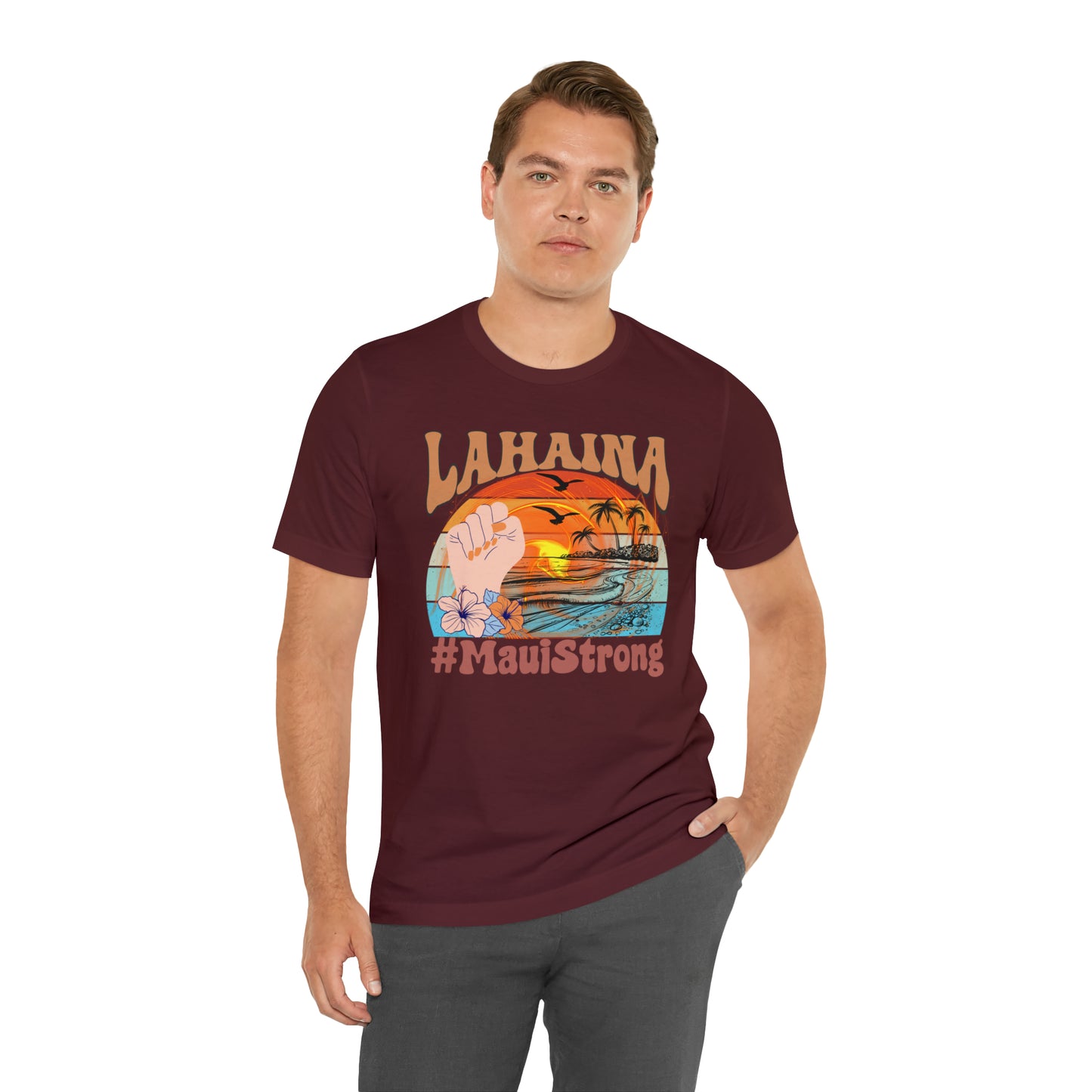 Maui Strong Shirt, Lahaina Banyan Tree T-Shirt, Maui Hawaii Shoreline Tshirt, Profits Donated Support Maui Fire, T598