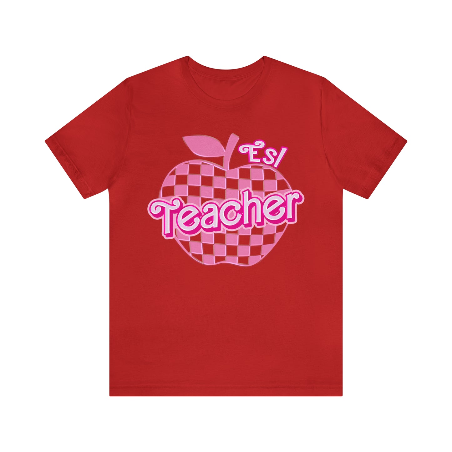 Esl teacher shirt, Pink Teacher Shirts, Teacher Appreciation Checkered Tee, Gifts for Teachers, Retro Teacher Shirt, Teacher Era, T800