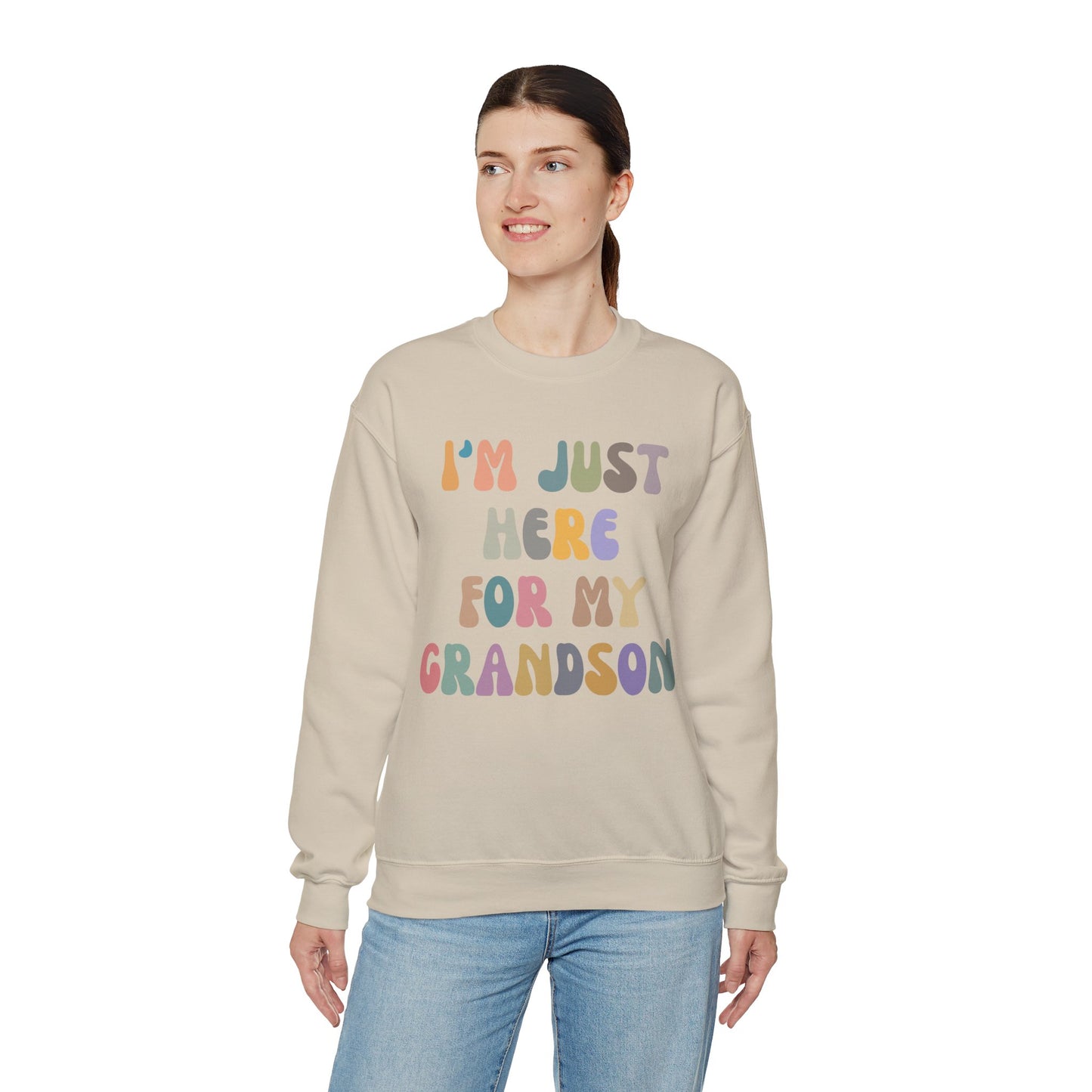 I'm Just Here for My Grandson Sweatshirt, Best Grandmother Sweatshirt, Supportive Grandma Sweatshirt, Gift for Granny from Grandson, S1073