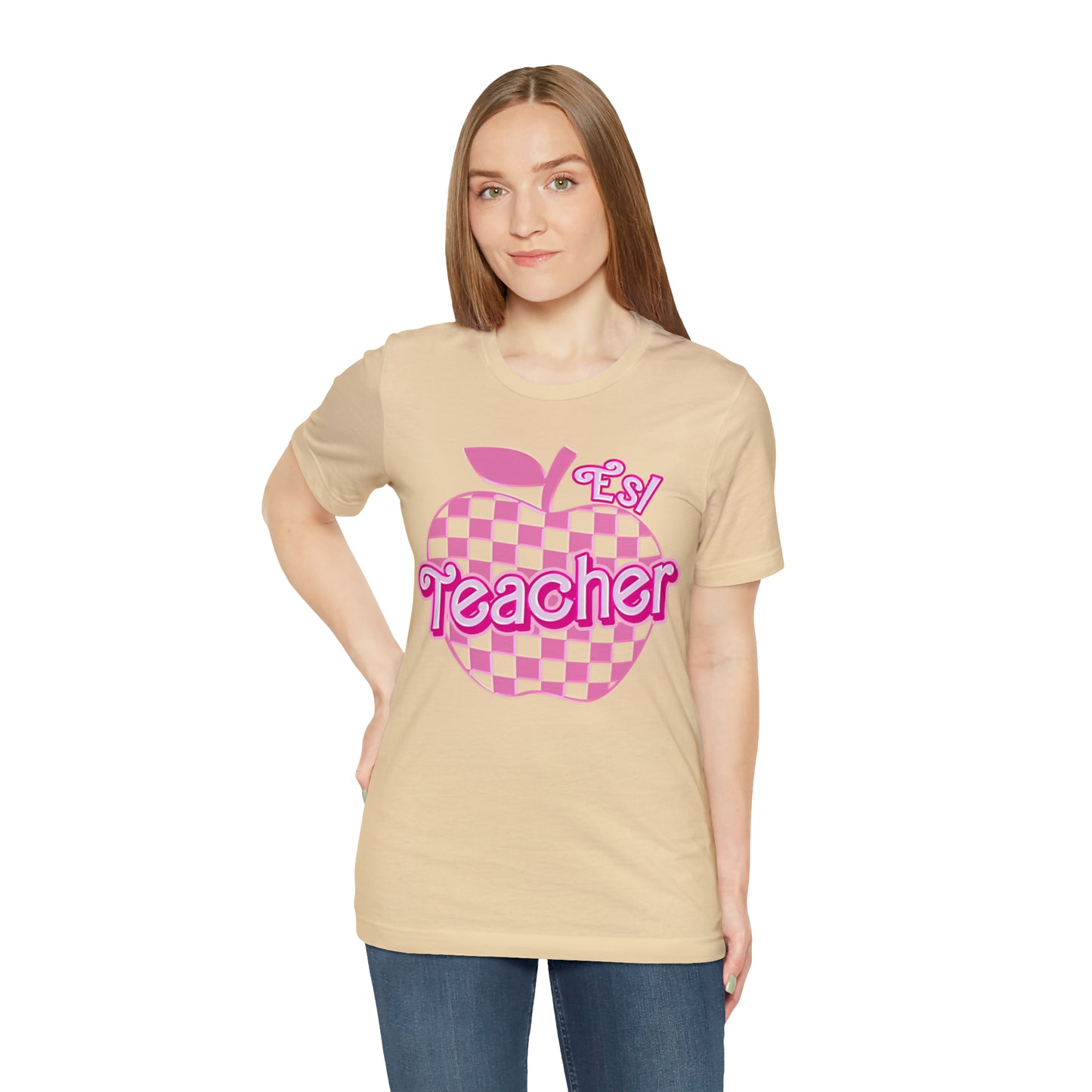 Esl teacher shirt, Pink Teacher Shirts, Teacher Appreciation Checkered Tee, Gifts for Teachers, Retro Teacher Shirt, Teacher Era, T800