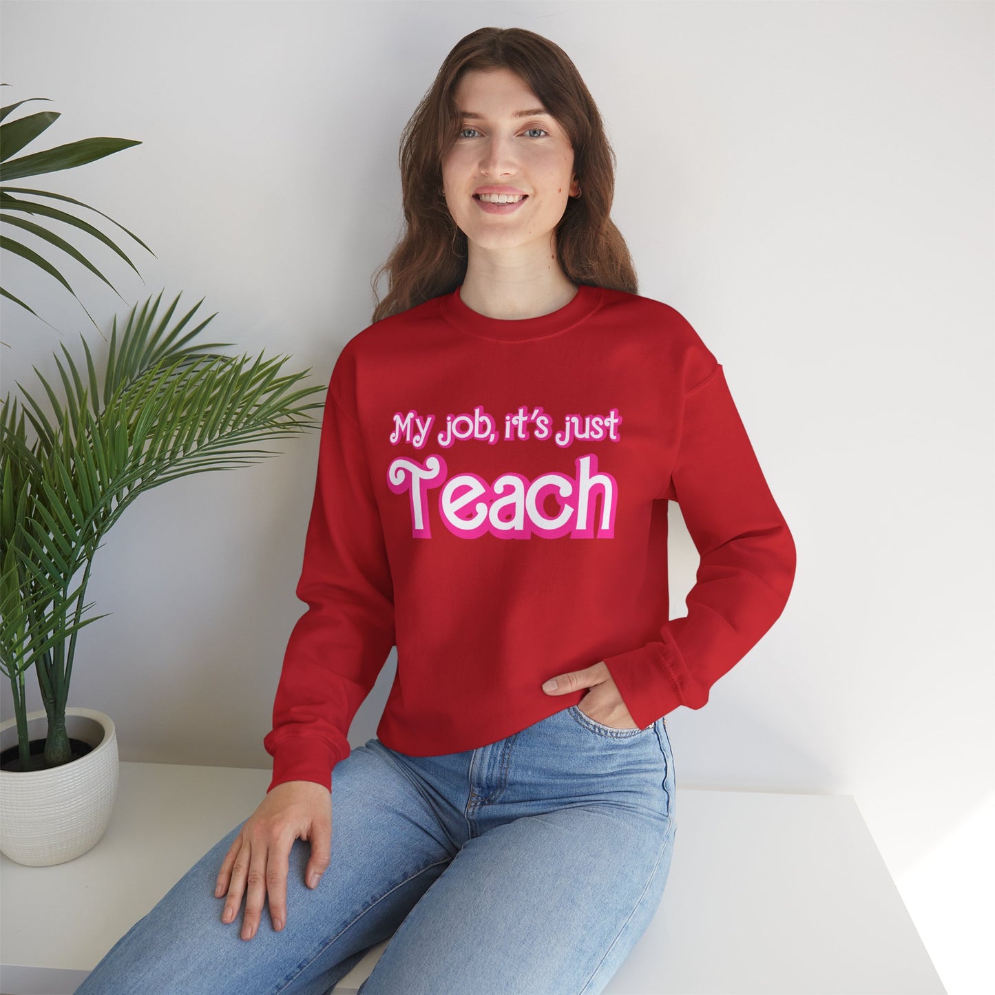 My Job is Teach Sweatshirt, Trendy Teacher Sweatshirt, Retro Back to school, Teacher Appreciation, Checkered Teacher Sweatshirt, S735