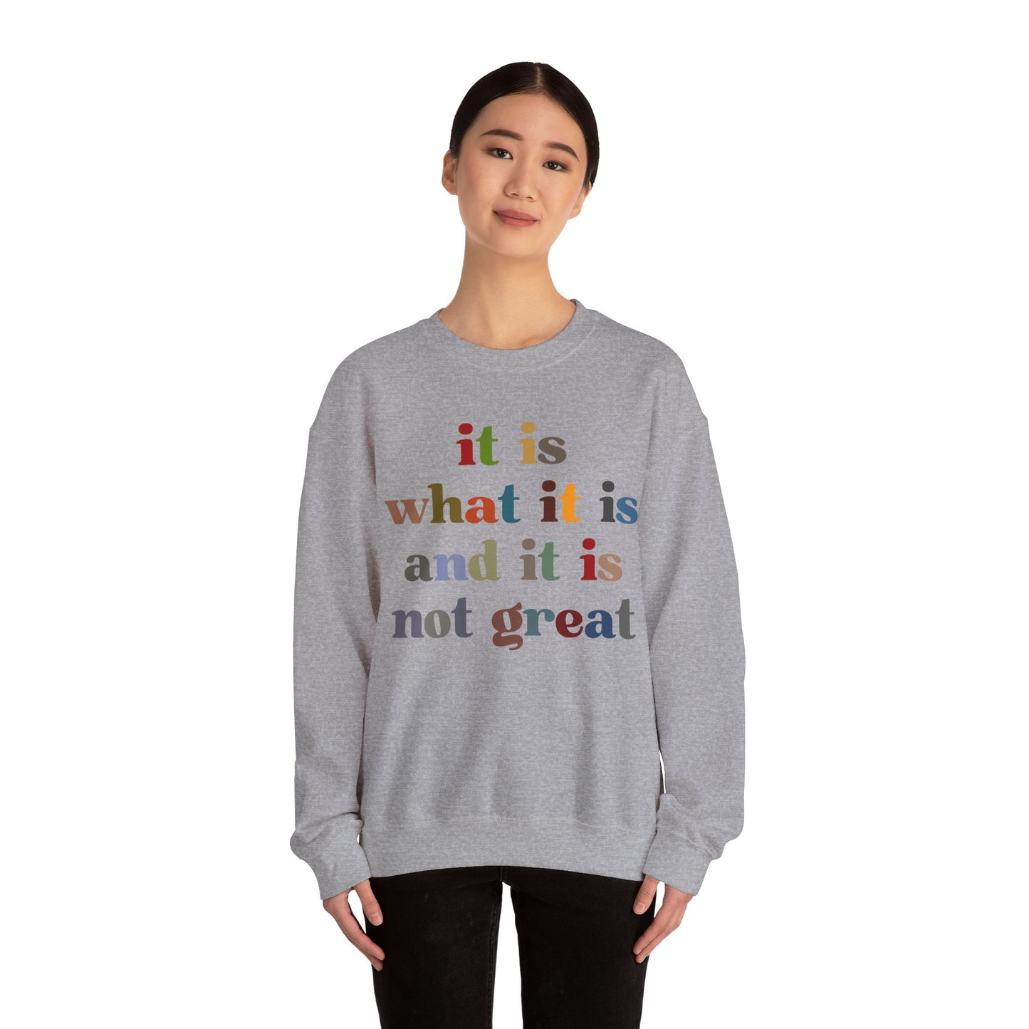 It Is What It Is And It Is Not Great Sweatshirt, Funny Quote Sweatshirt, Funny Meme Sweatshirt, Funny Mood Sweatshirt, S1511