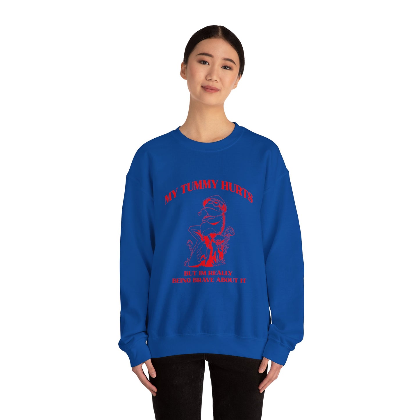 My Tummy Hurts But Im Really Being Brave About It Sweatshirt, Funny Bravery Sweatshirt, Chronic Illness Sweatshirt, Frog Sweatshirt, T1583