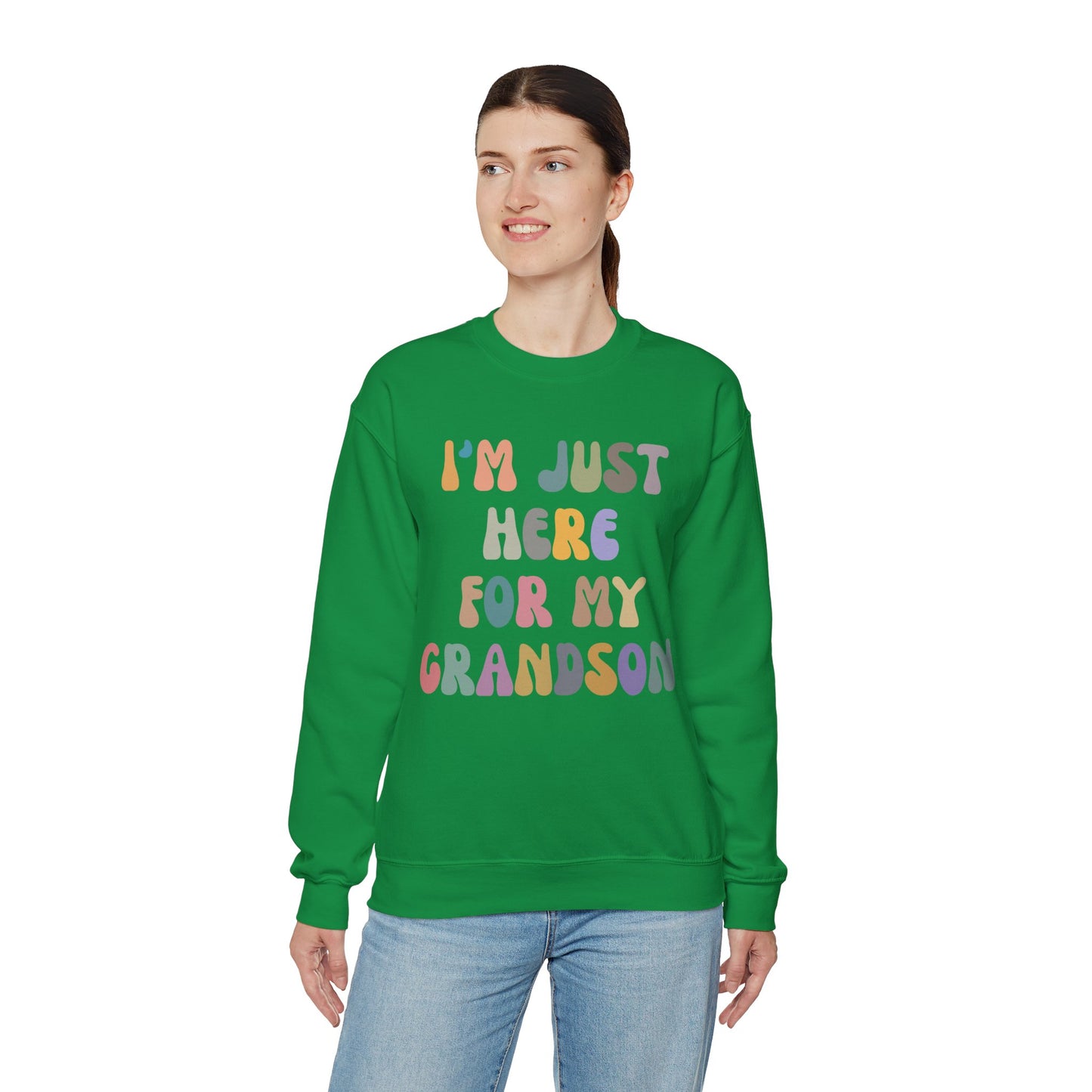I'm Just Here for My Grandson Sweatshirt, Best Grandmother Sweatshirt, Supportive Grandma Sweatshirt, Gift for Granny from Grandson, S1073