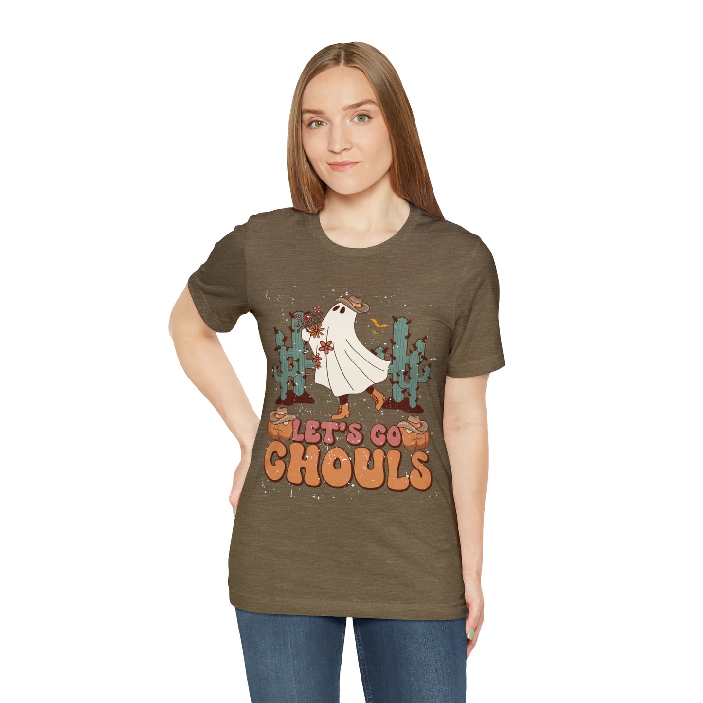 Lets Go Ghouls Shirt, Spooky Season Tee, Retro Halloween Cowgirl Shirt, Cowgirl Halloween Shirt, Vintage Ghost Shirt, T762