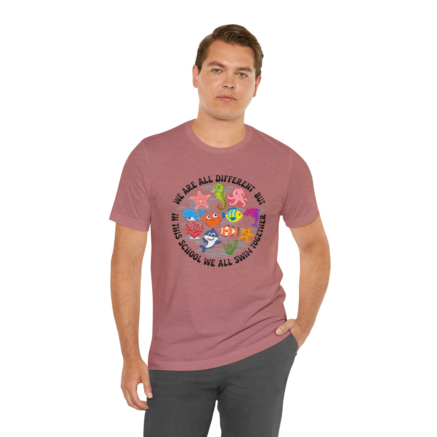 We Are Different But In This School We All Swim Together Shirt, Preschool Teacher Shirt, Daycare Provider Shirt, Motherhood Shirt, T382