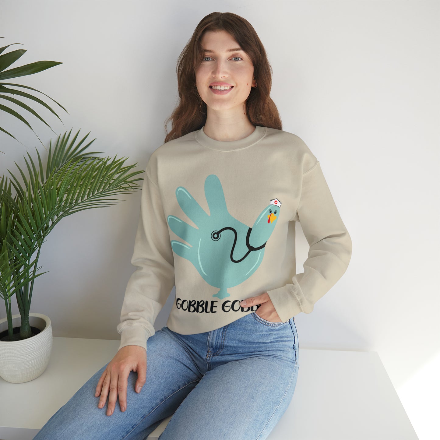 Gobble gobble turkey sweatshirt, Thanksgiving nurse sweatshirt, Rn Nursing student gift, Er department sweatshirt, Oncology nurse gift, S864