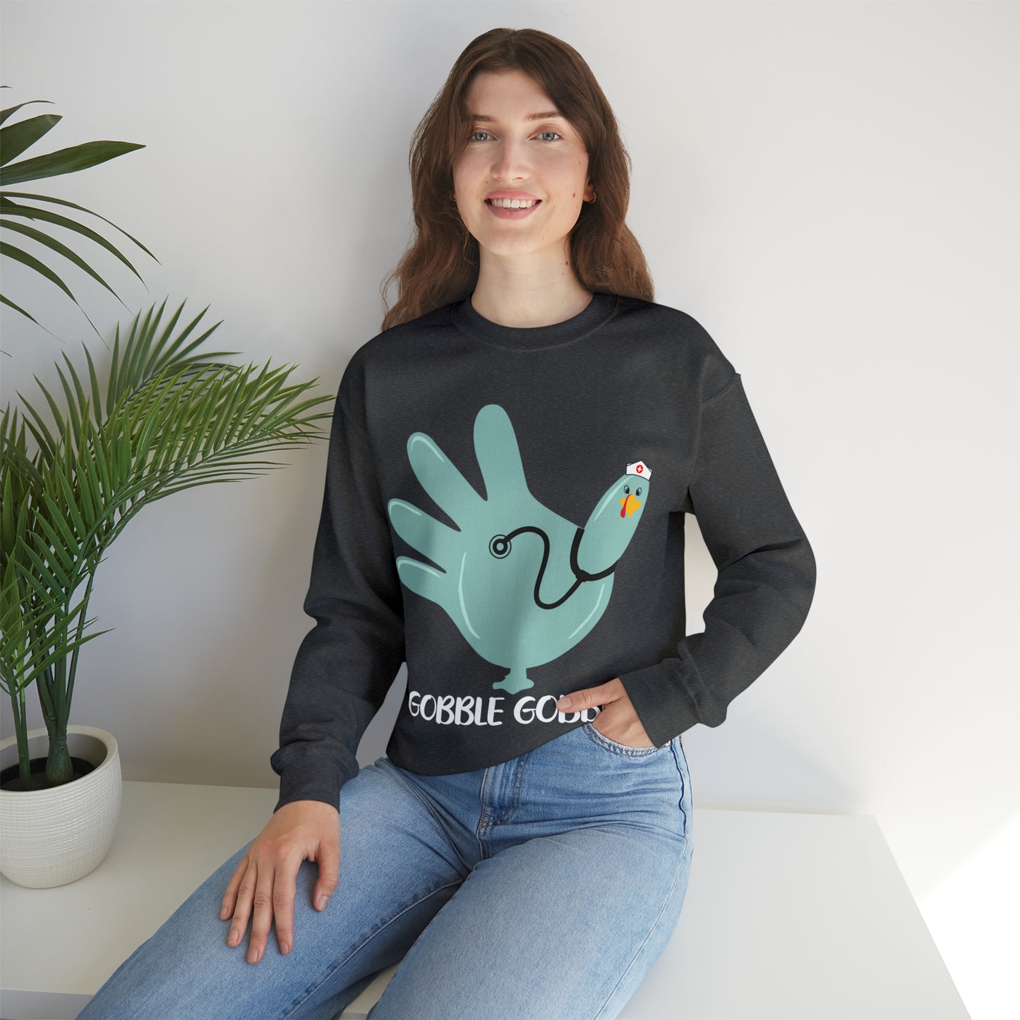 Gobble gobble turkey sweatshirt, Thanksgiving nurse sweatshirt, Rn Nursing student gift, Er department sweatshirt, Oncology nurse gift, S864