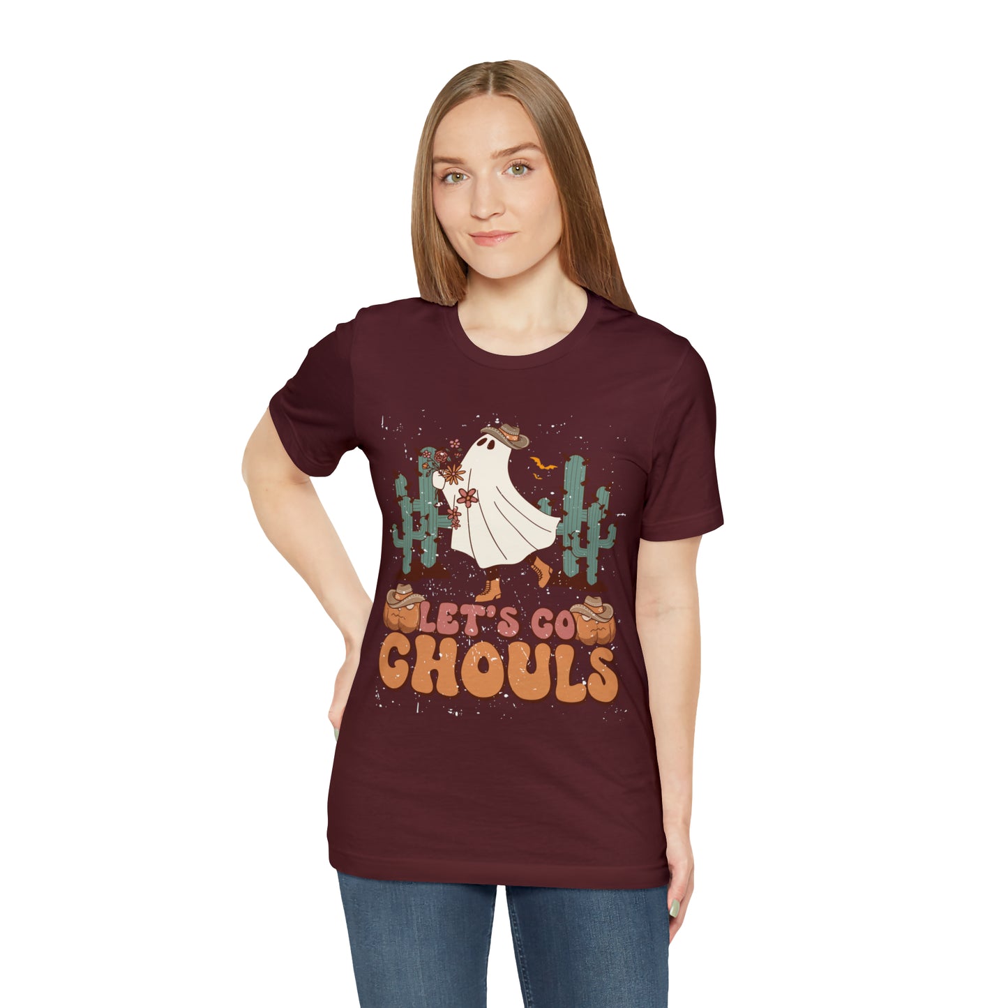 Lets Go Ghouls Shirt, Spooky Season Tee, Retro Halloween Cowgirl Shirt, Cowgirl Halloween Shirt, Vintage Ghost Shirt, T762