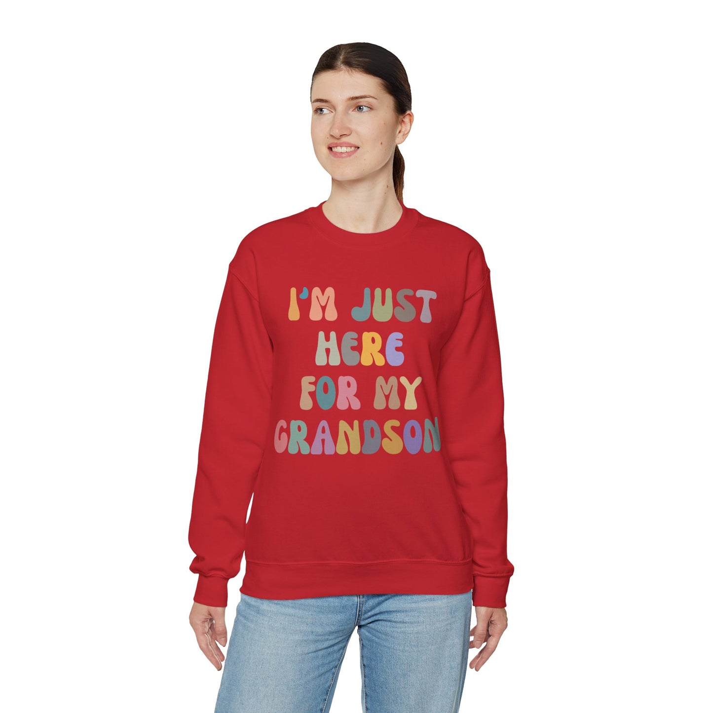 I'm Just Here for My Grandson Sweatshirt, Best Grandmother Sweatshirt, Supportive Grandma Sweatshirt, Gift for Granny from Grandson, S1073