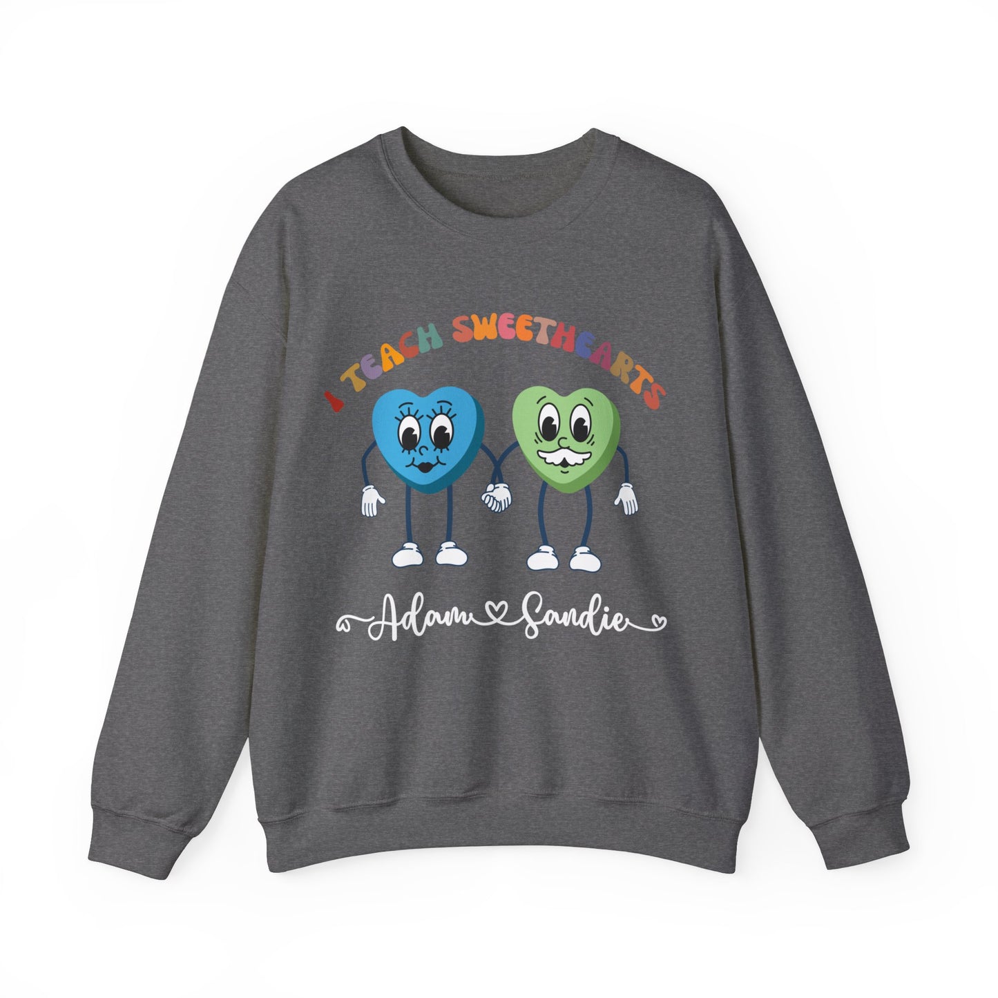 Personalized I Teach Sweethearts Valentines Day Sweatshirt Custom Teacher Valentine's Day Sweatshirt for Teacher, Gift for Hearts Day, S1275