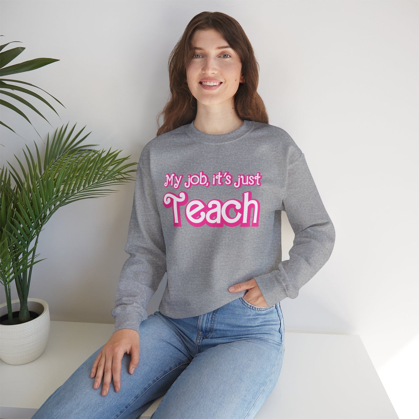 My Job is Teach Sweatshirt, Trendy Teacher Sweatshirt, Retro Back to school, Teacher Appreciation, Checkered Teacher Sweatshirt, S735