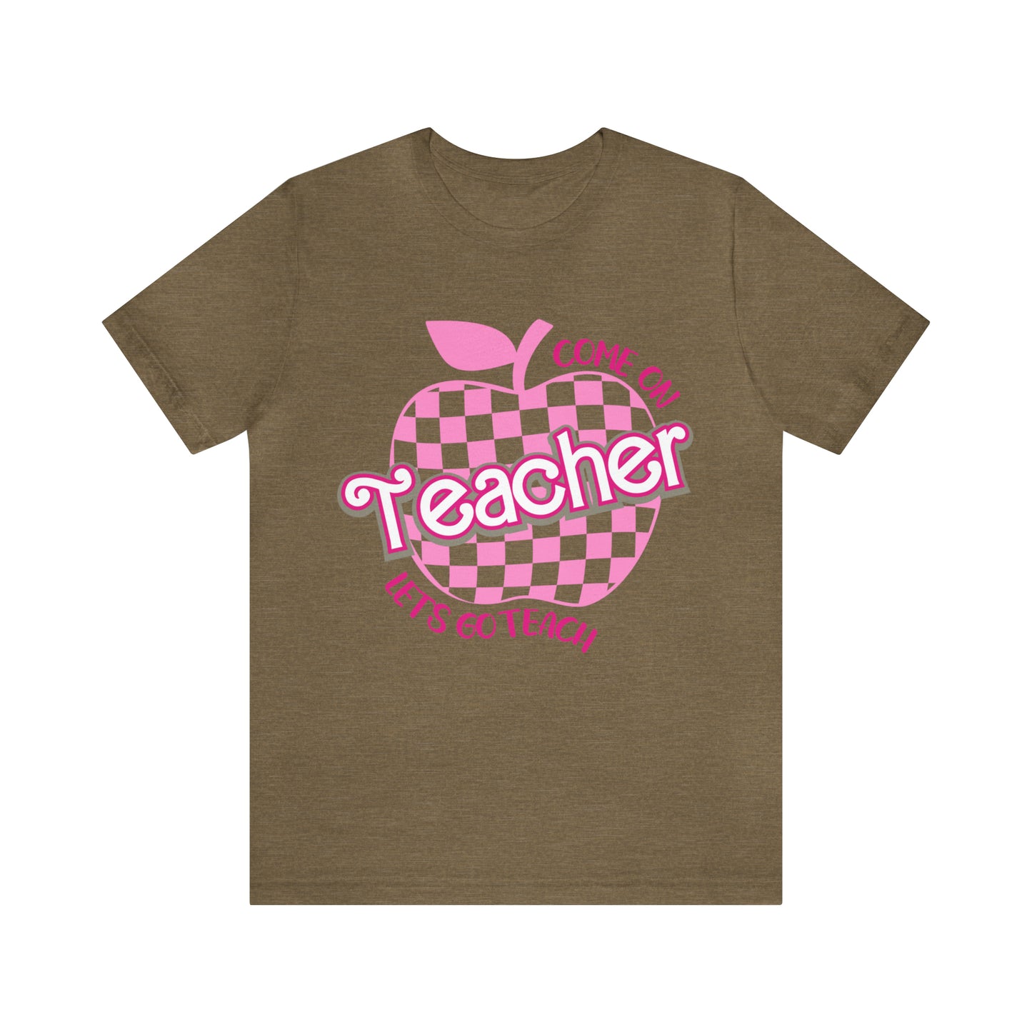 Come On Let's Go Teach Teacher Shirt, Trendy Teacher shirt, Retro Back to school, Teacher Appreciation Checkered Teacher Tee, T724