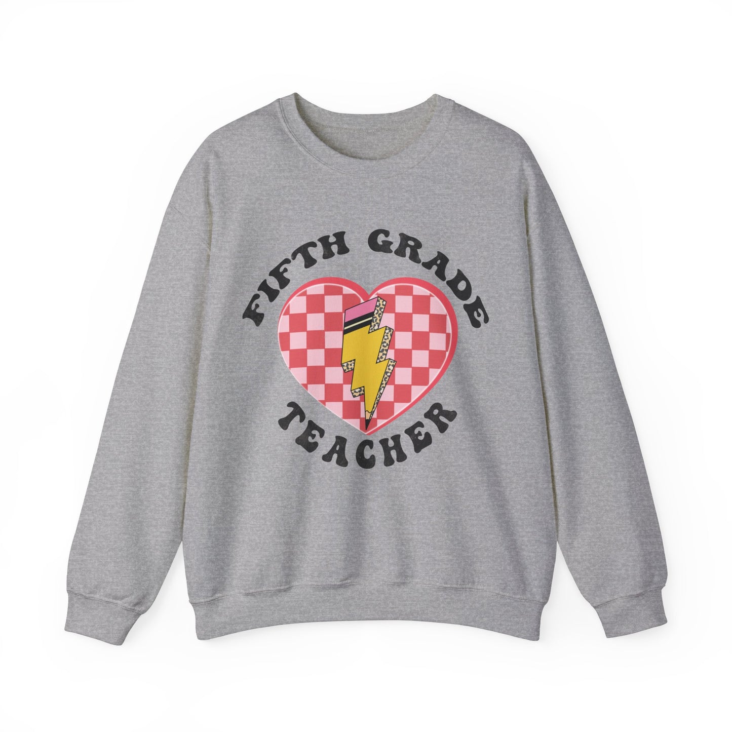 Fifth Grade Teacher Valentine's Sweatshirt Teacher Sweatshirt Retro 5th Grade Back to school, Teacher Appreciation Checkered Teacher, S1243