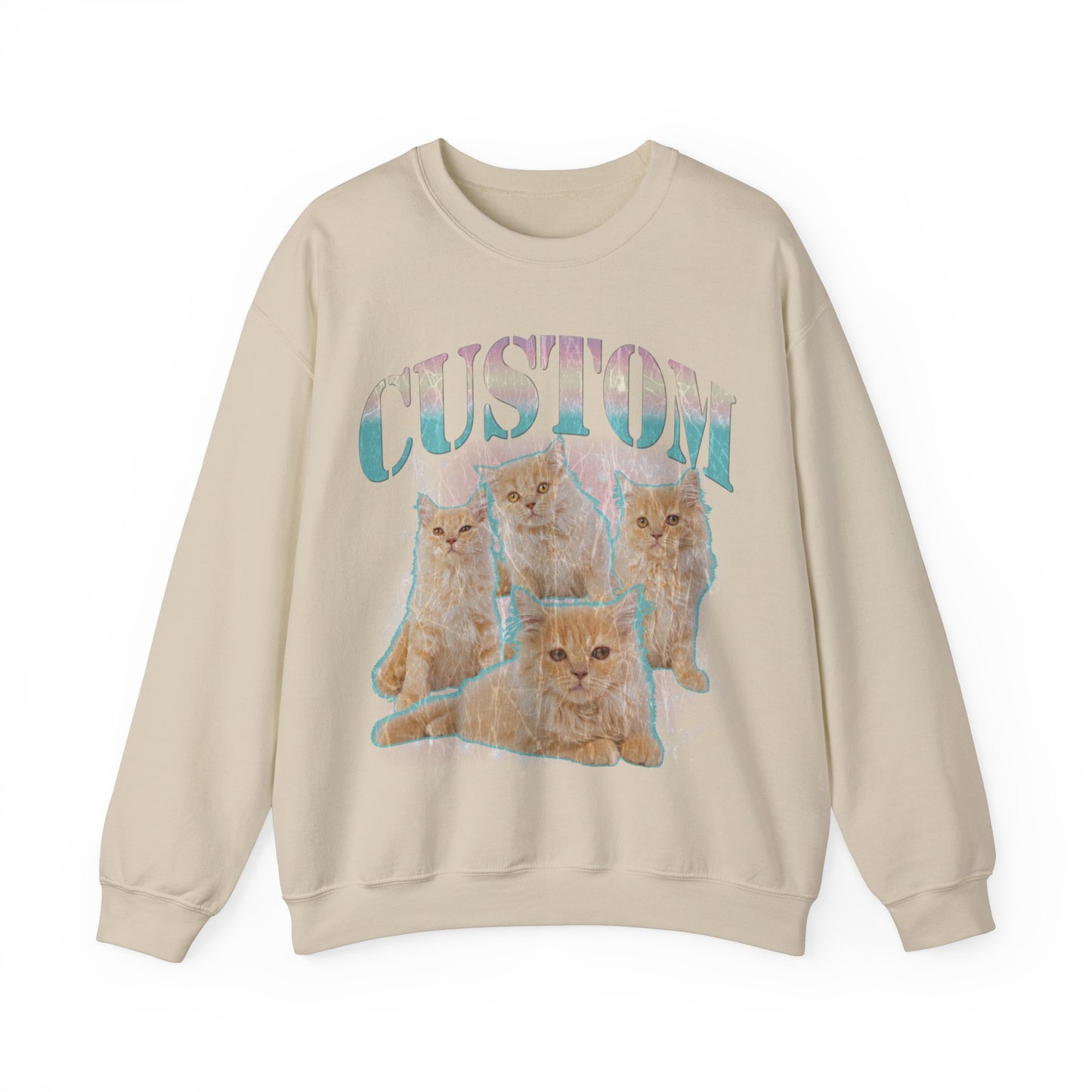 Retro Custom Cat Bootleg Tee, Custom Cat Sweatshirt, Custom Cat Lover Gift, Custom dog portrait, Vintage Funny Cat Sweatshirt, S1397