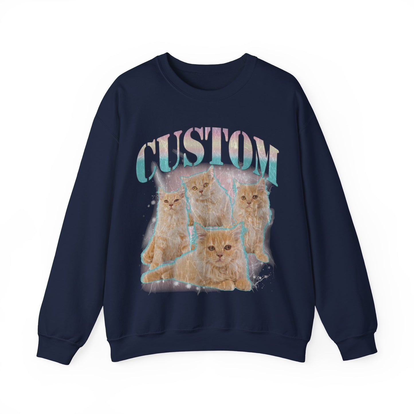 Retro Custom Cat Bootleg Tee, Custom Cat Sweatshirt, Custom Cat Lover Gift, Custom dog portrait, Vintage Funny Cat Sweatshirt, S1397