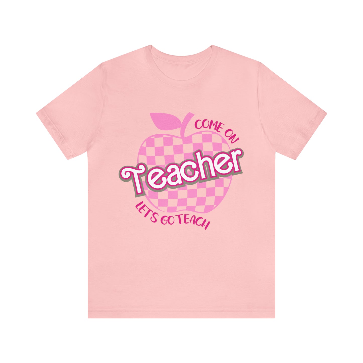 Come On Let's Go Teach Teacher Shirt, Trendy Teacher shirt, Retro Back to school, Teacher Appreciation Checkered Teacher Tee, T724