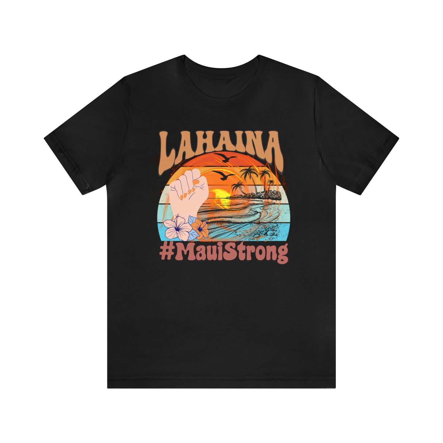 Maui Strong Shirt, Lahaina Banyan Tree T-Shirt, Maui Hawaii Shoreline Tshirt, Profits Donated Support Maui Fire, T598