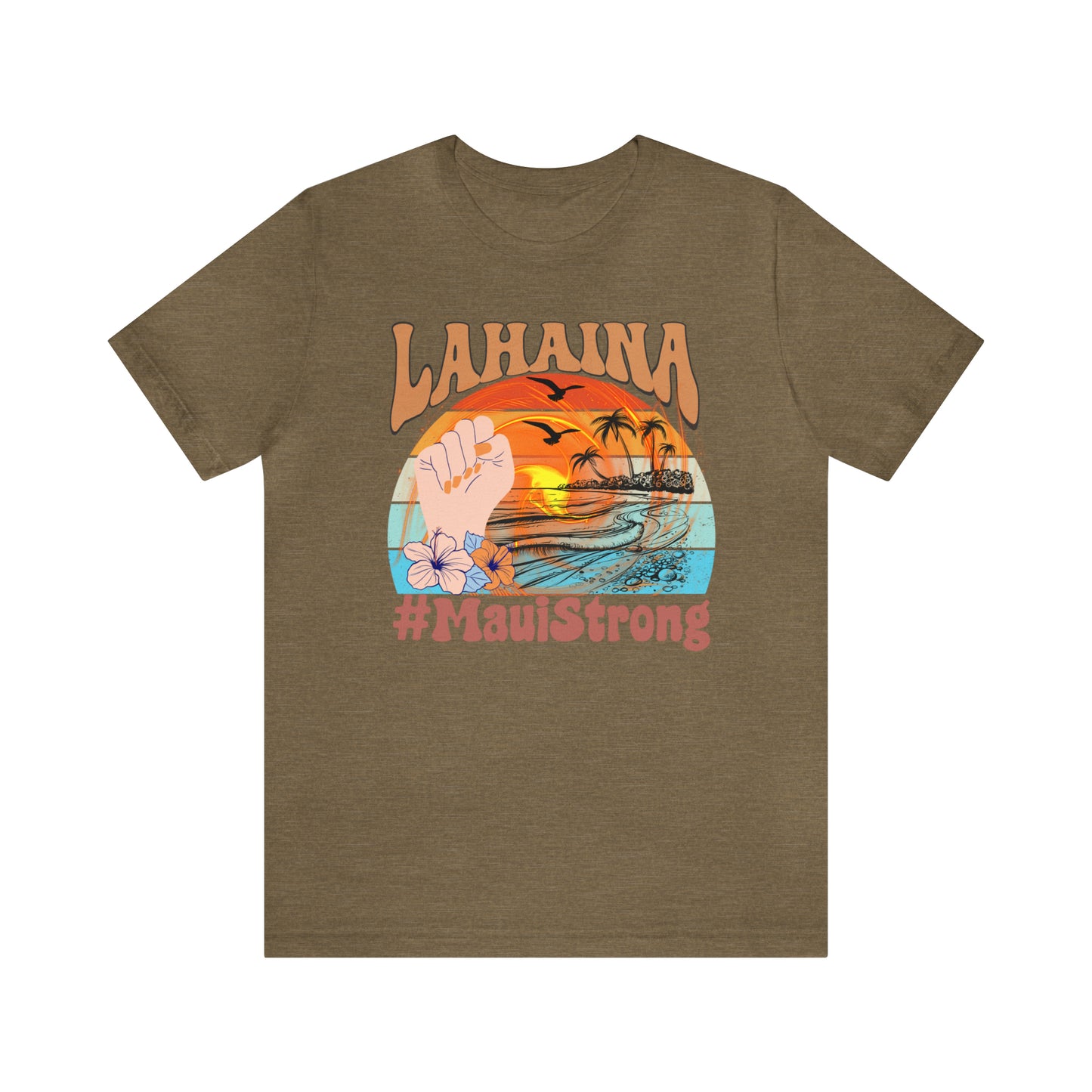 Maui Strong Shirt, Lahaina Banyan Tree T-Shirt, Maui Hawaii Shoreline Tshirt, Profits Donated Support Maui Fire, T598