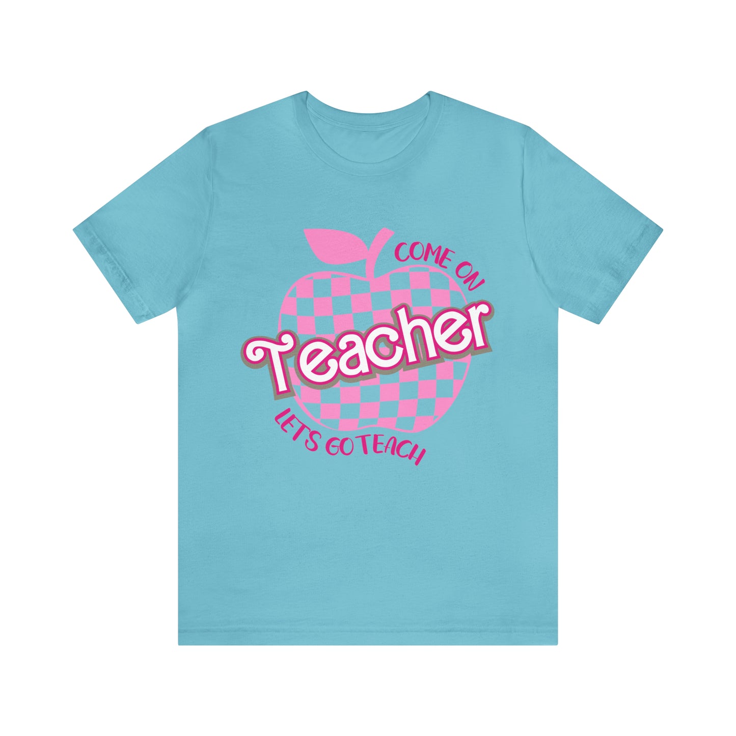 Come On Let's Go Teach Teacher Shirt, Trendy Teacher shirt, Retro Back to school, Teacher Appreciation Checkered Teacher Tee, T724