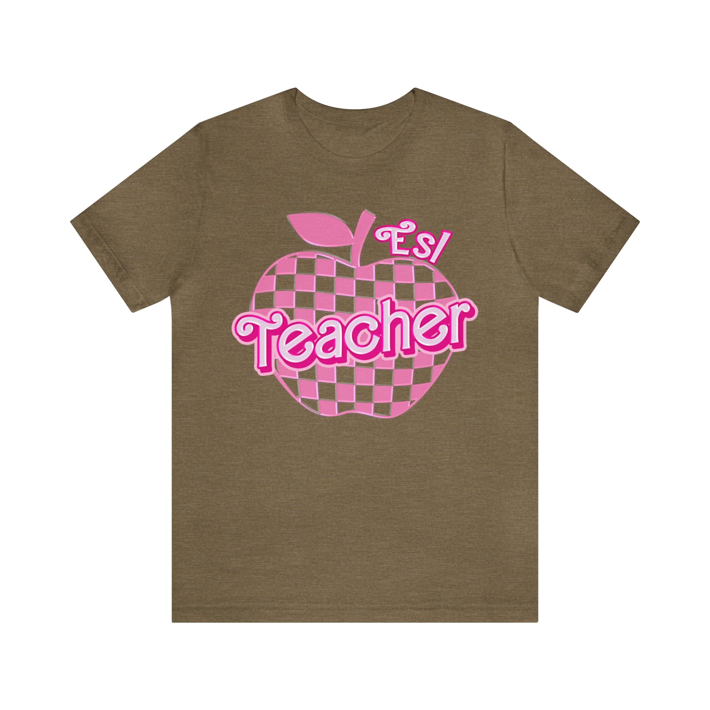 Esl teacher shirt, Pink Teacher Shirts, Teacher Appreciation Checkered Tee, Gifts for Teachers, Retro Teacher Shirt, Teacher Era, T800