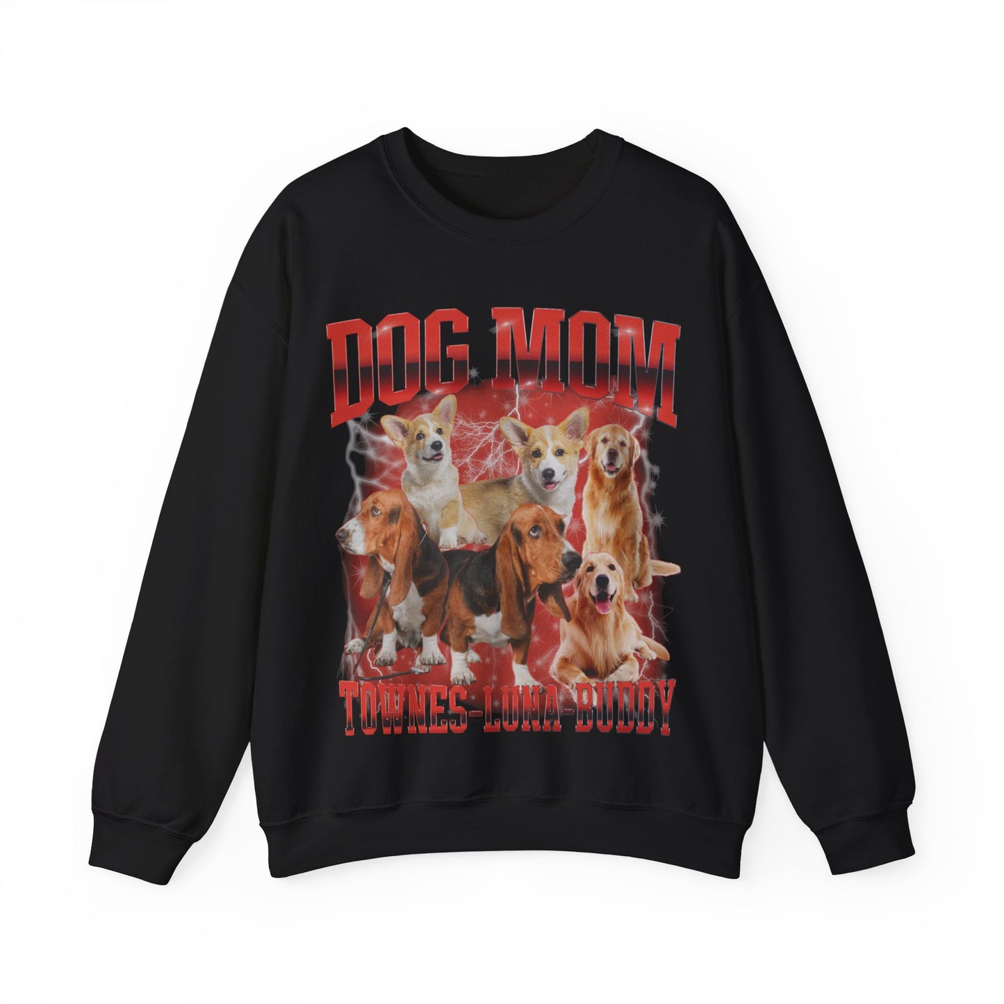 Custom Retro Dog Bootleg Sweatshirt, Dog Mom Sweatshirt, Dog Bootleg Retro 90's Sweatshirt, Custom Pet Photo, Custom Pet Portrait, S1430