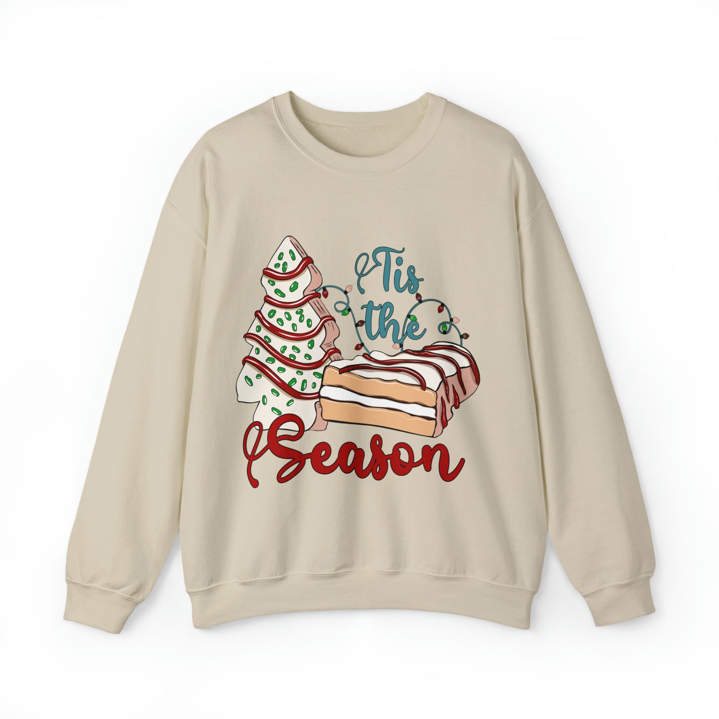 Christmas Tis The Season Sweatshirt, Merry Christmas Shirt, Christmas Tree Sweater, Christmas Tree shirt, Christmas Cake Sweatshirt, S883