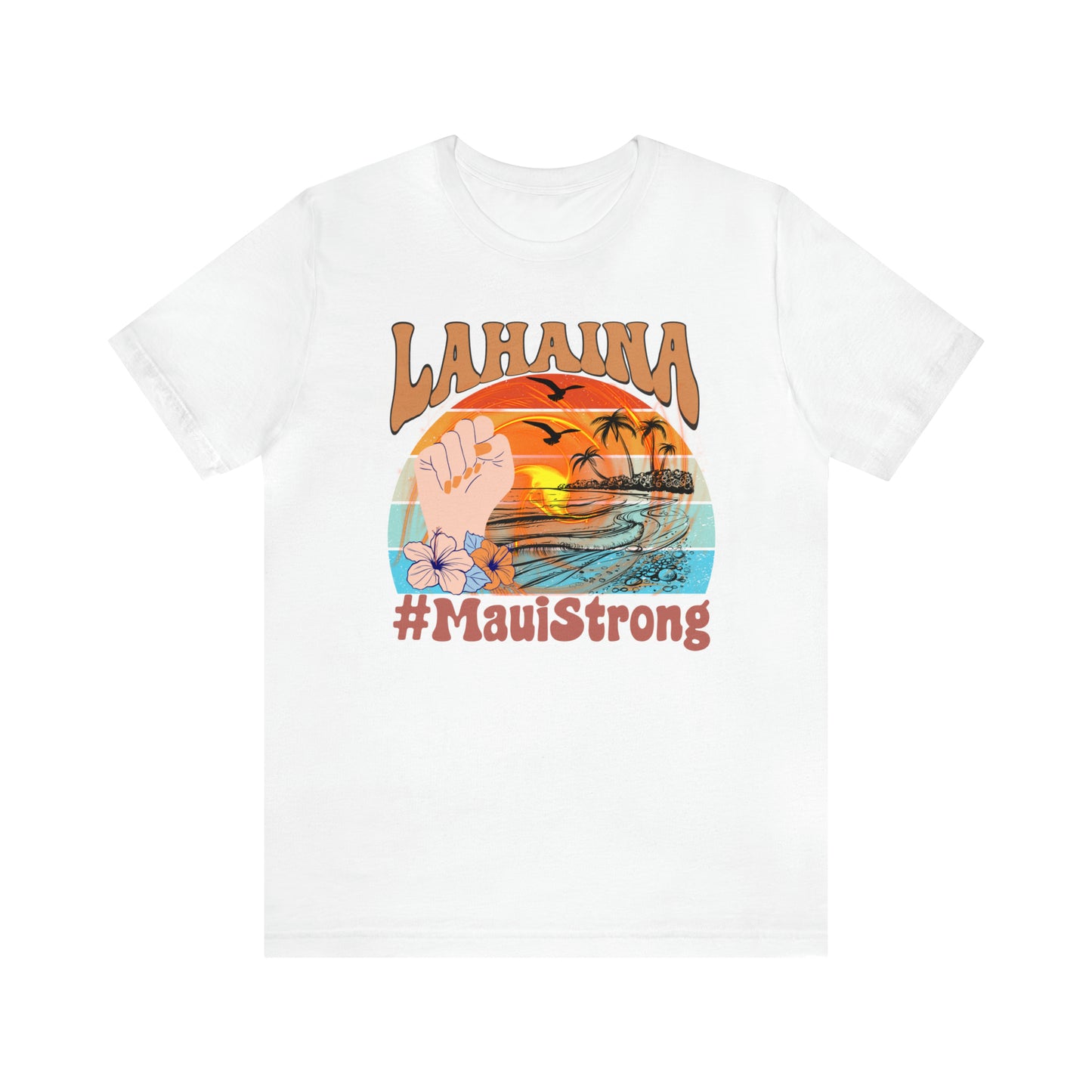 Maui Strong Shirt, Lahaina Banyan Tree T-Shirt, Maui Hawaii Shoreline Tshirt, Profits Donated Support Maui Fire, T598