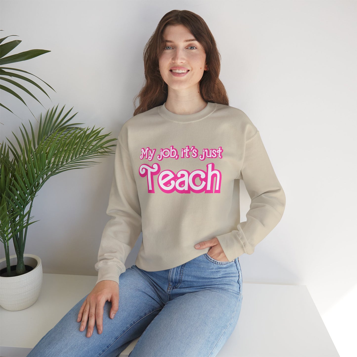 My Job is Teach Sweatshirt, Trendy Teacher Sweatshirt, Retro Back to school, Teacher Appreciation, Checkered Teacher Sweatshirt, S735